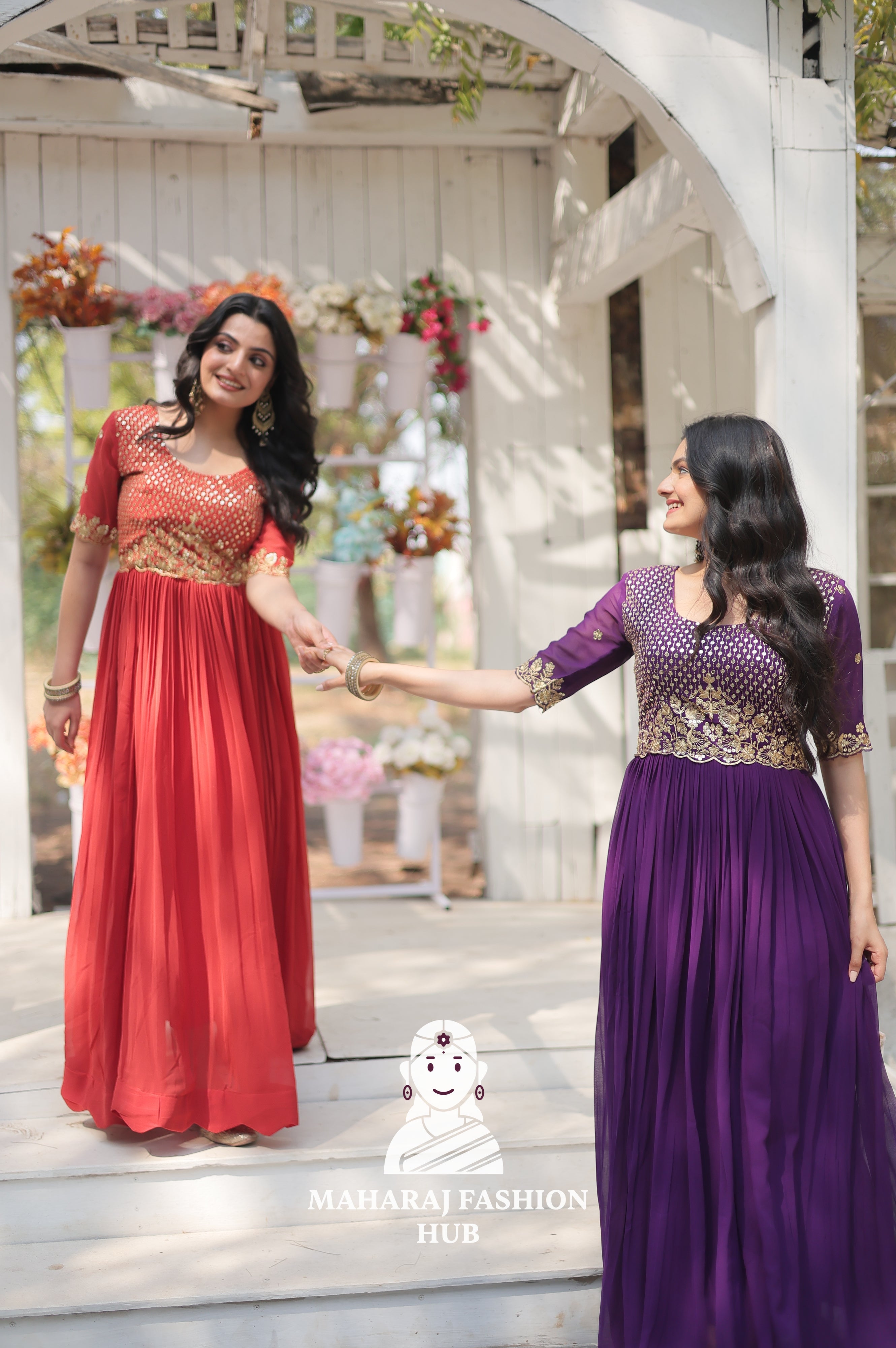 Fabric Rich Gown Crafted for Grand Celebrations - Combo Offer Gown