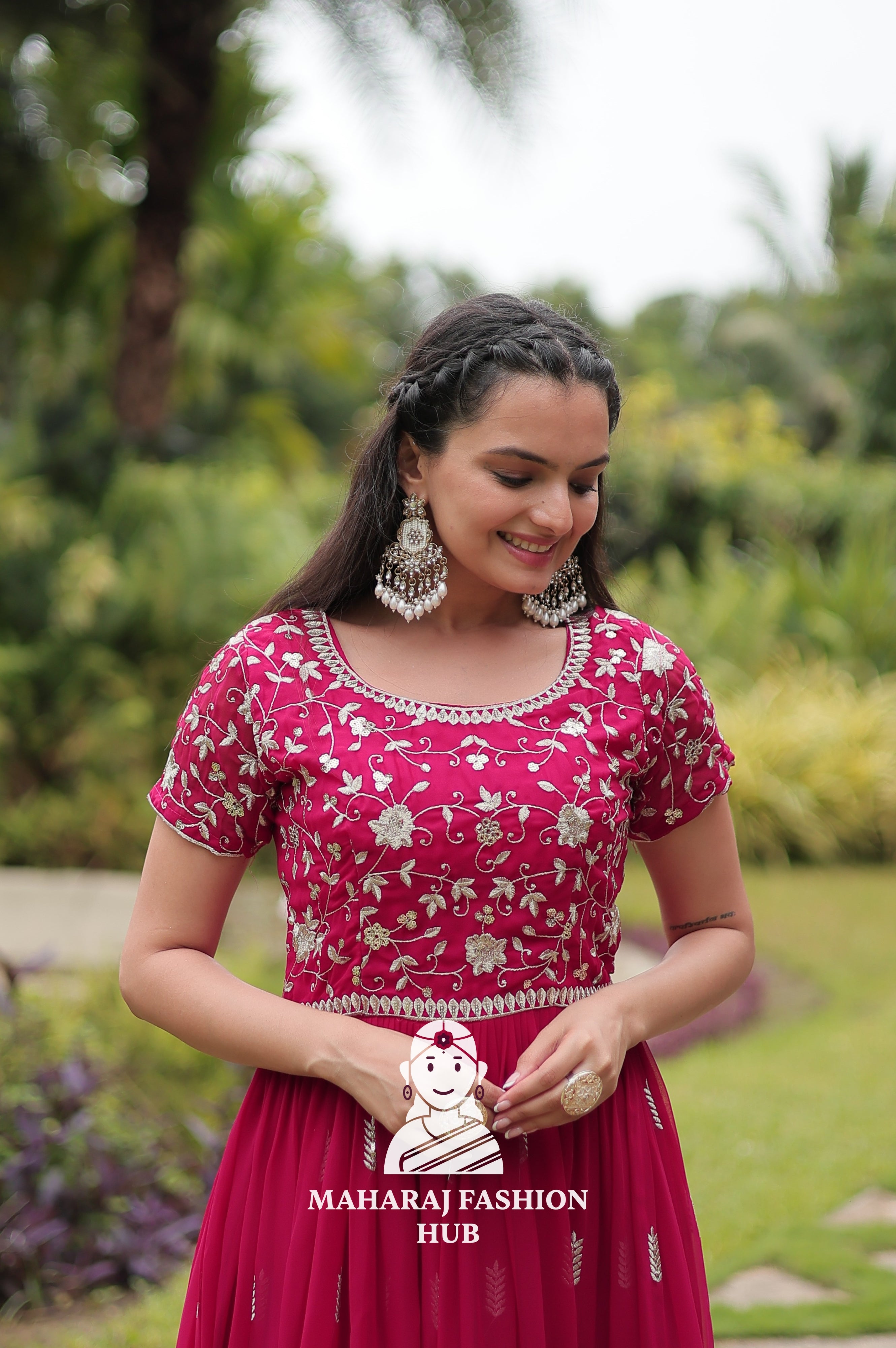 💃 Faux Blooming Gown with Sequins Magic - Special Designer Gown
