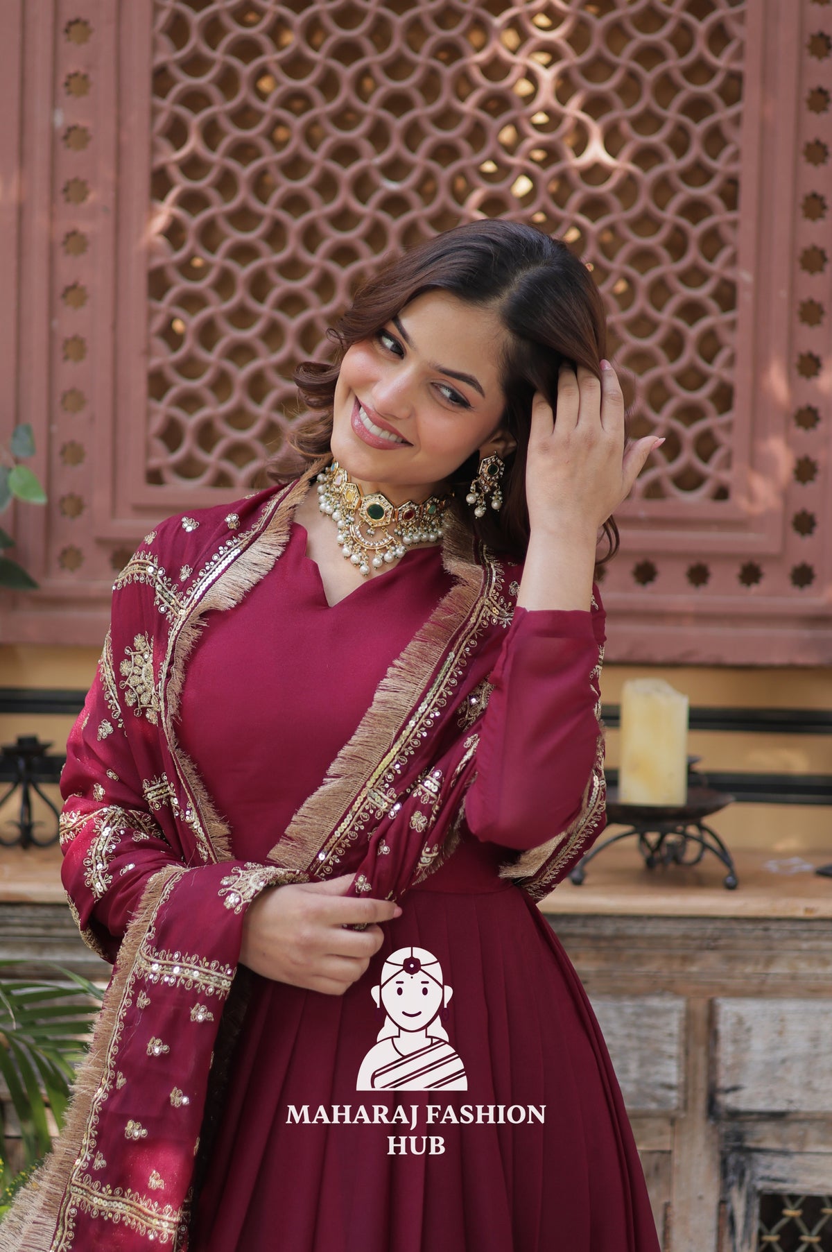 🌟 Statement-Making Gown with Embroidery & Soft Cotton Lining - Special Designer Gown