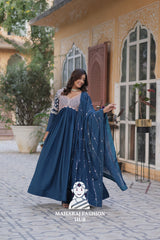 🧵 Designer Gown with Star Georgette Dupatta - Special Designer Gown