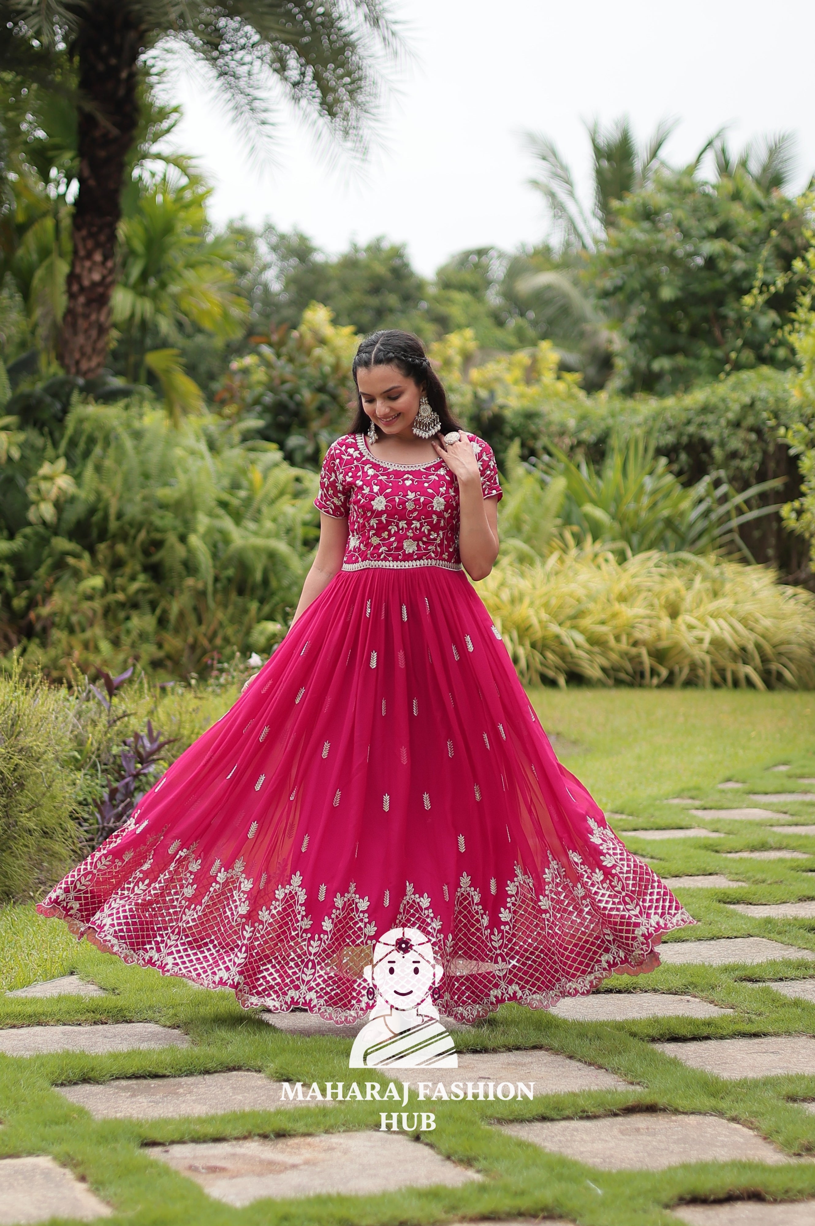 💃 Faux Blooming Gown with Sequins Magic - Special Designer Gown