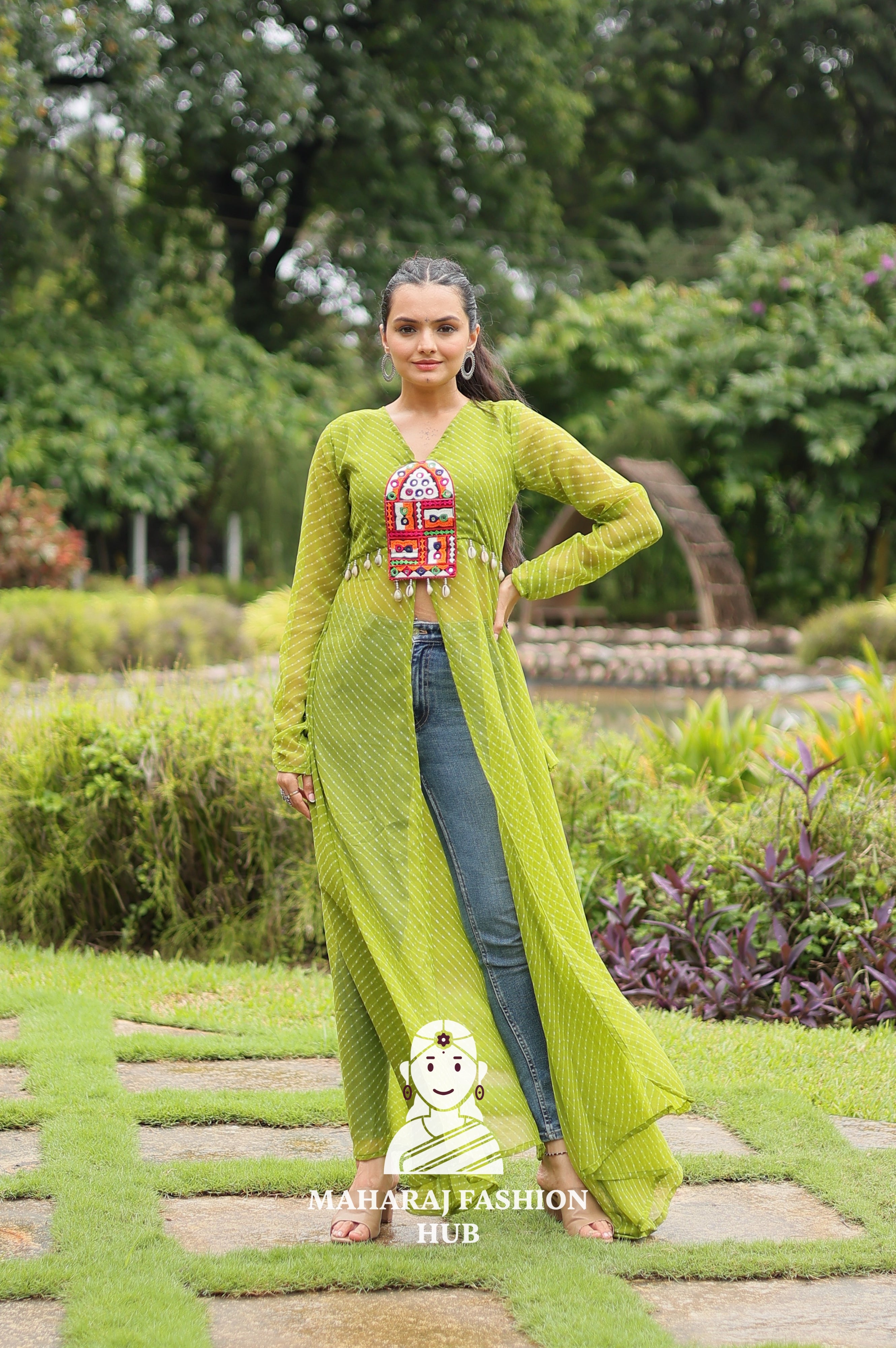 💫 Leheriya in Luxe Faux Georgette - Kurti