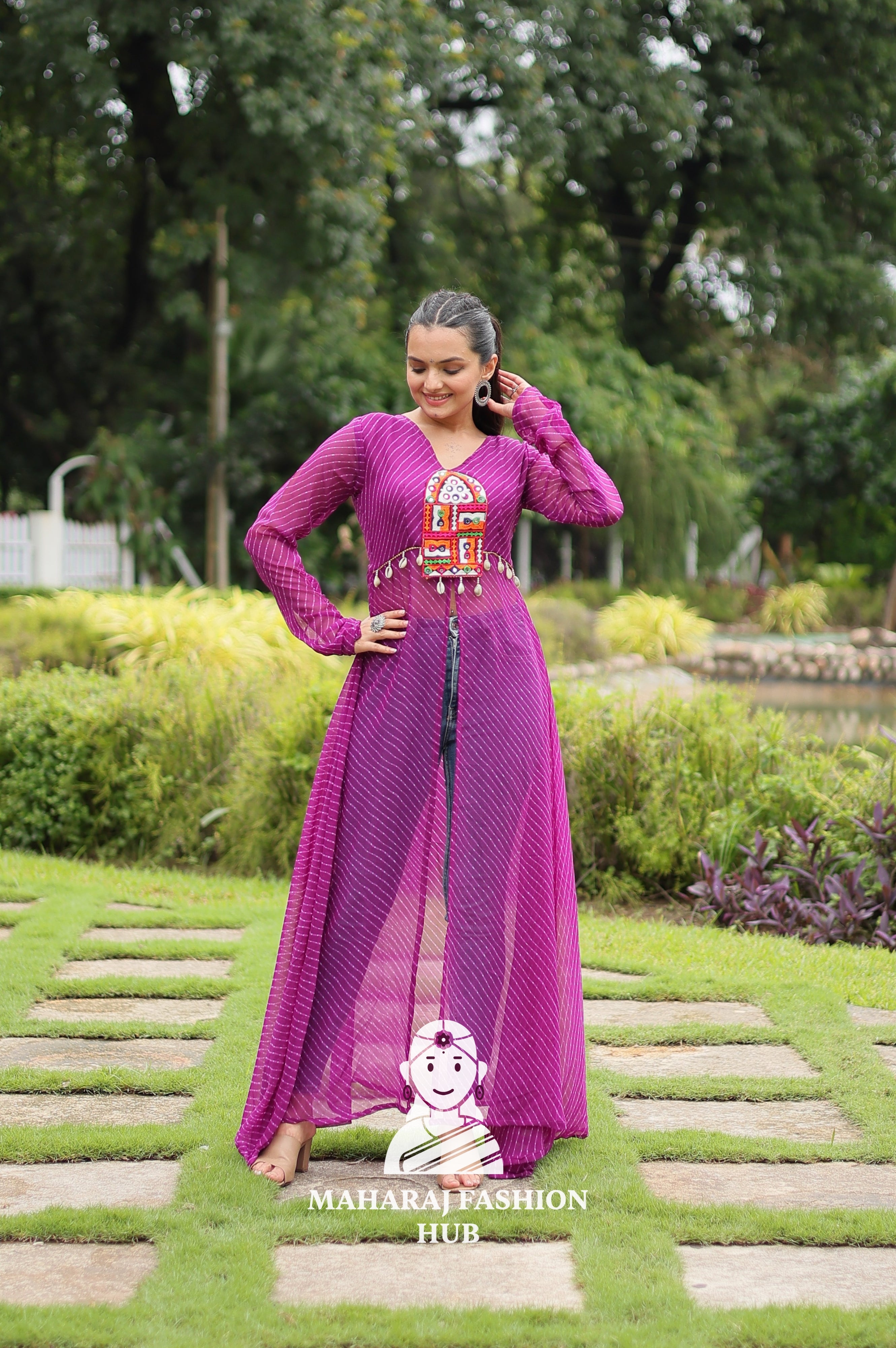 🌿 Faux Georgette, Real Beauty - Special Designer Gown