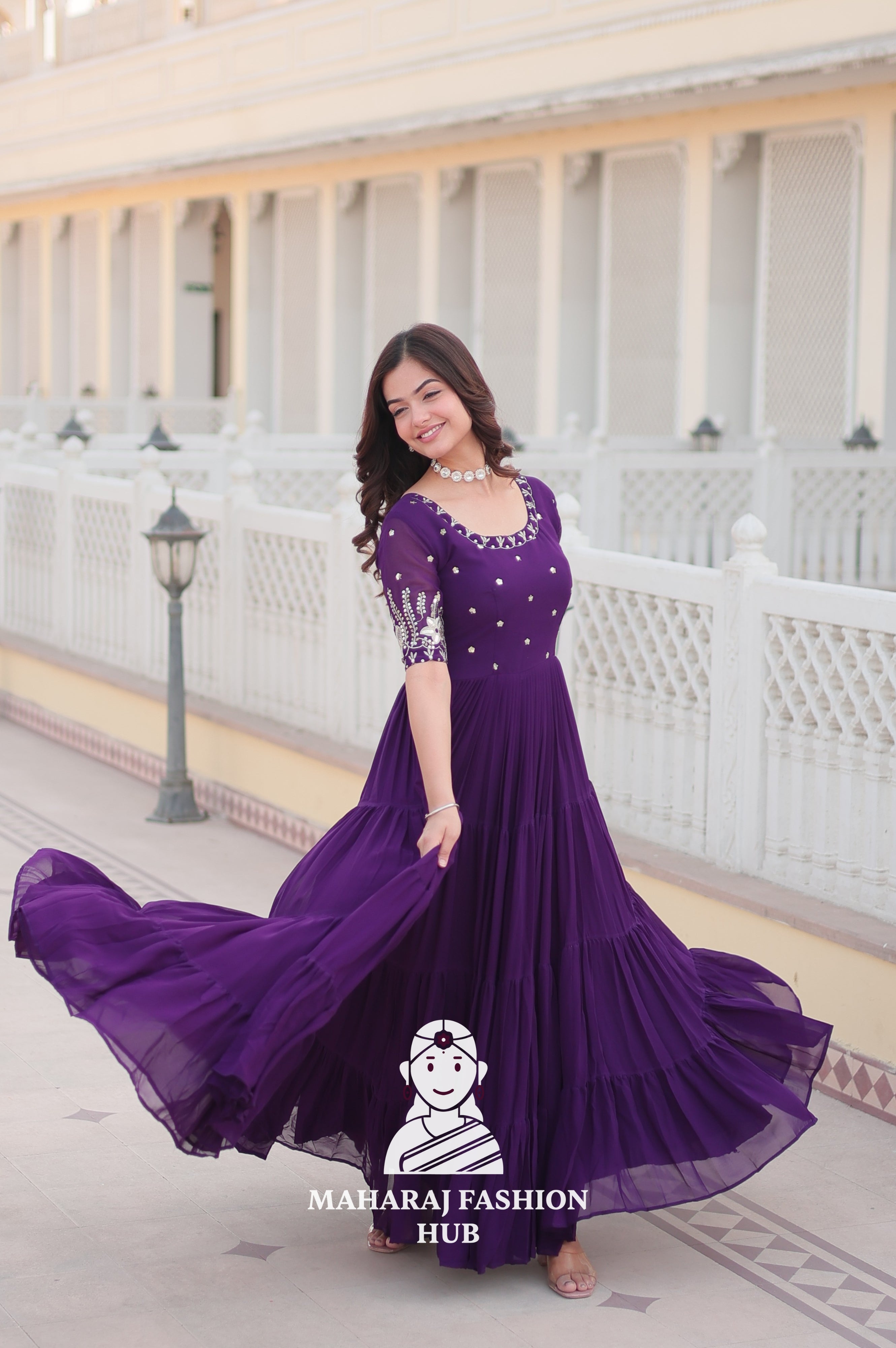 Shimmering Fabric Elegance Embroidery Zari Sequins-work
