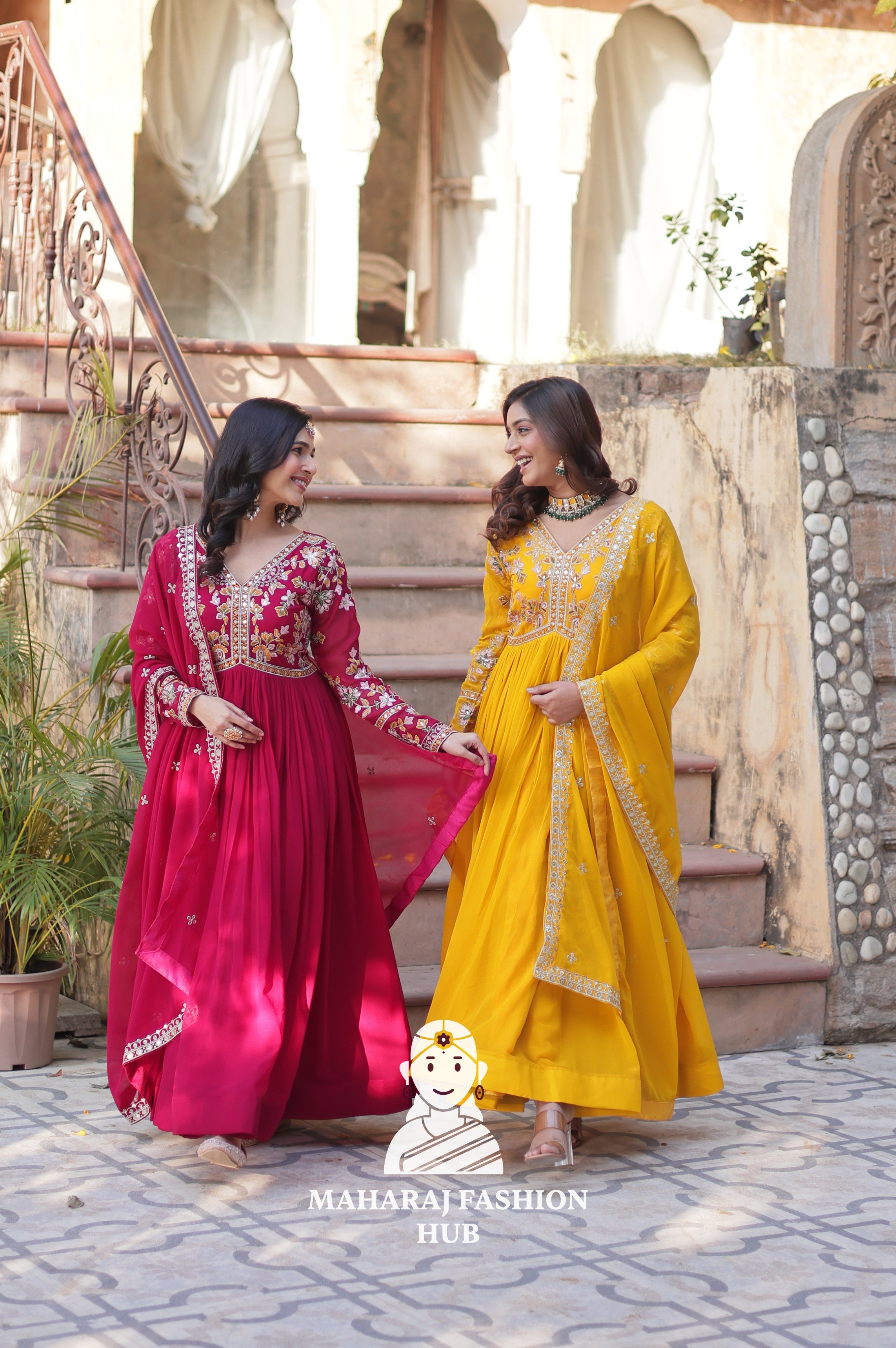 🧣 Shine Bright in Faux Blooming Fashion - Combo Offer Gown