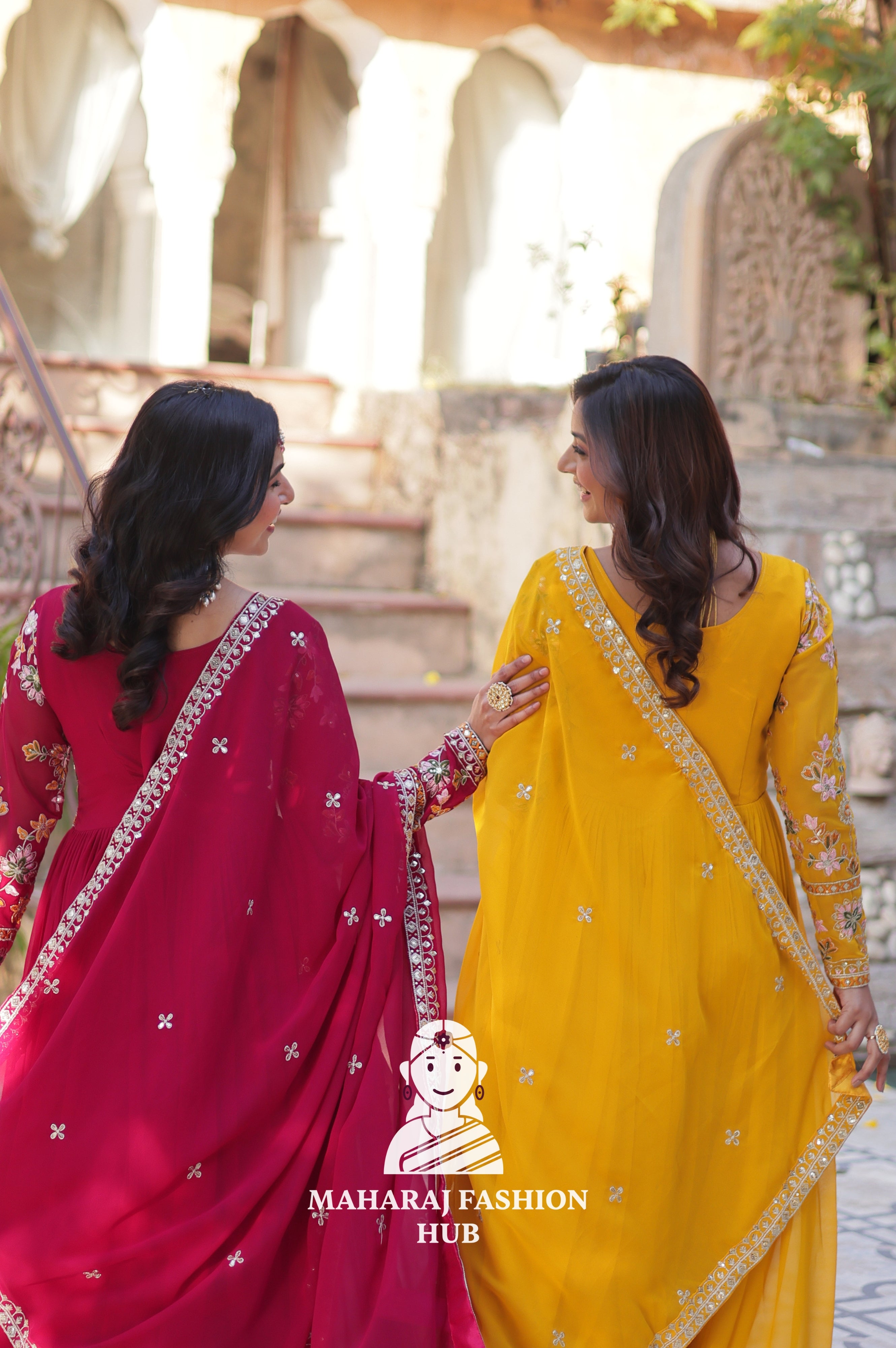 🧣 Shine Bright in Faux Blooming Fashion - Combo Offer Gown