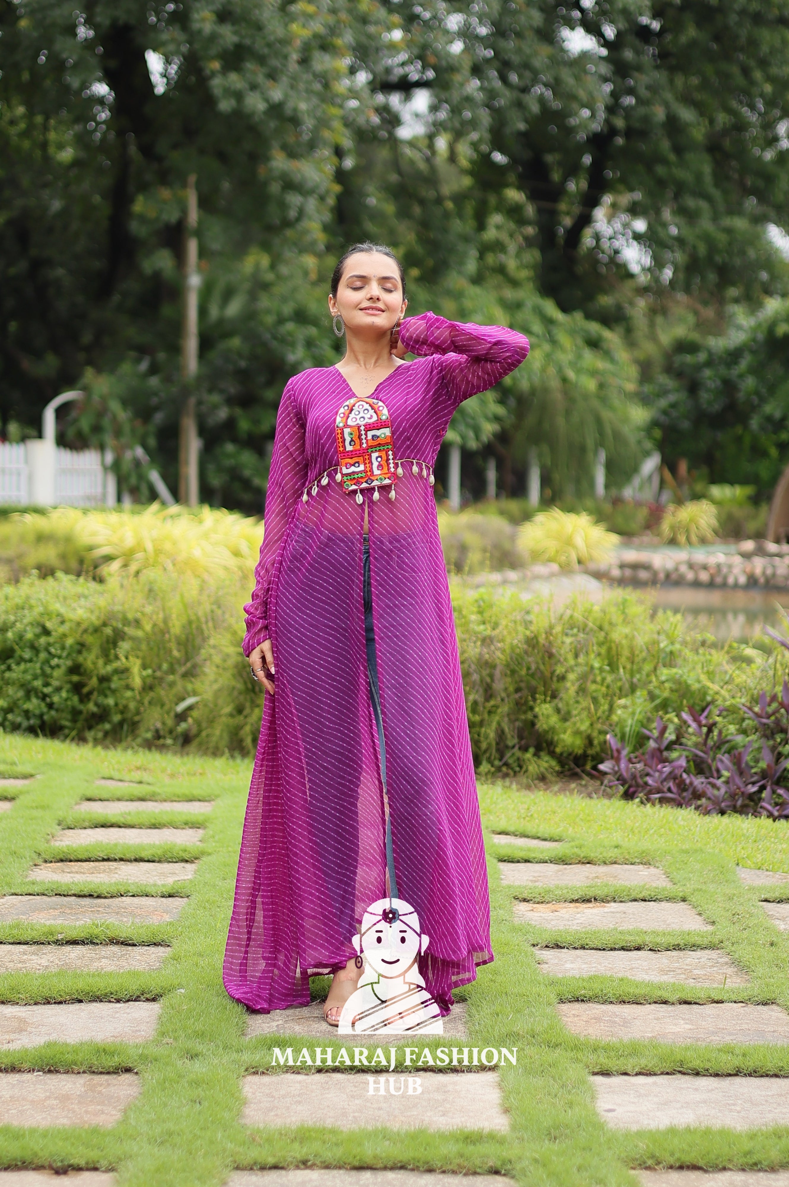 🌿 Faux Georgette, Real Beauty - Special Designer Gown