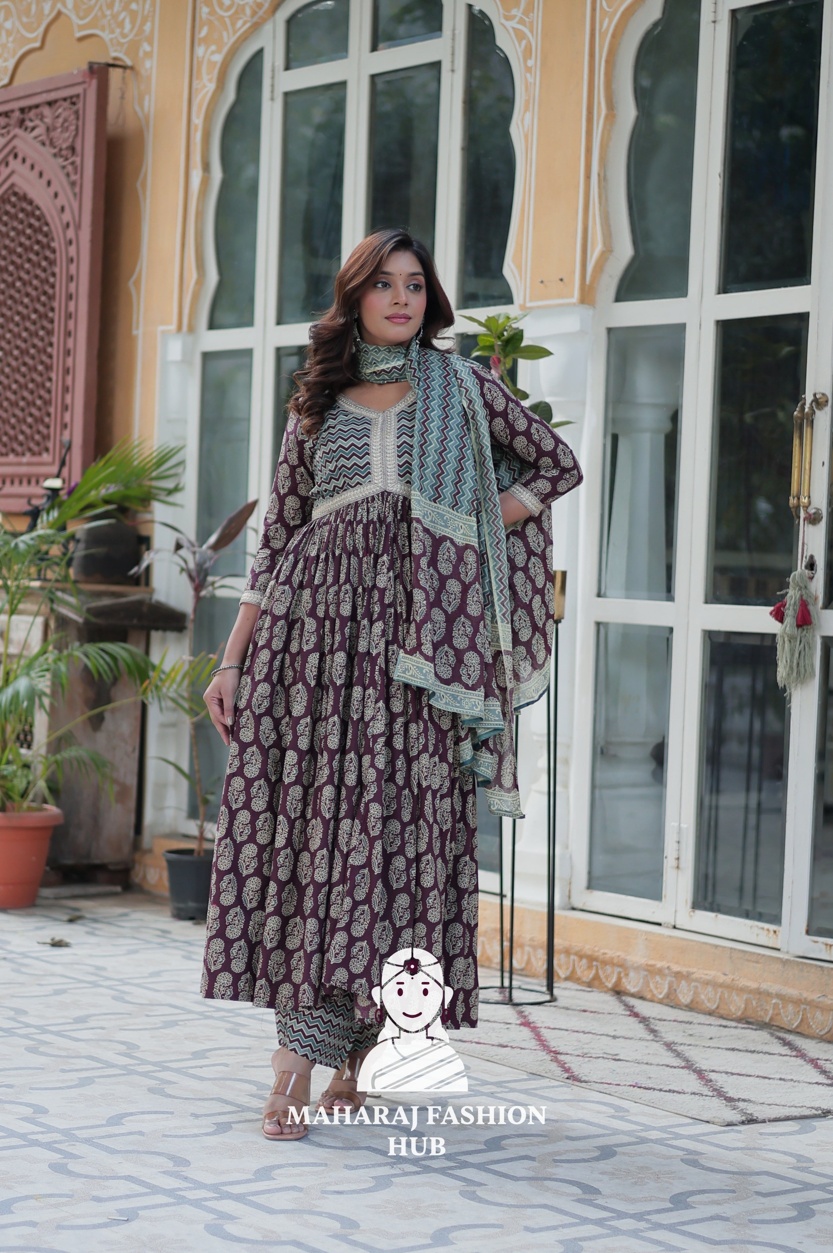 Pure Cotton Special Designer Gown with Dupatta