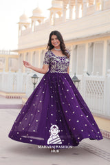 Faux Blooming Special Designer Gown with Full Flair & Cotton Comfort