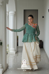 Navratri - Combo Stylish Gota Patti Lehenga and Kutchi Bandhani Top for Navratri Nights 💫🎶