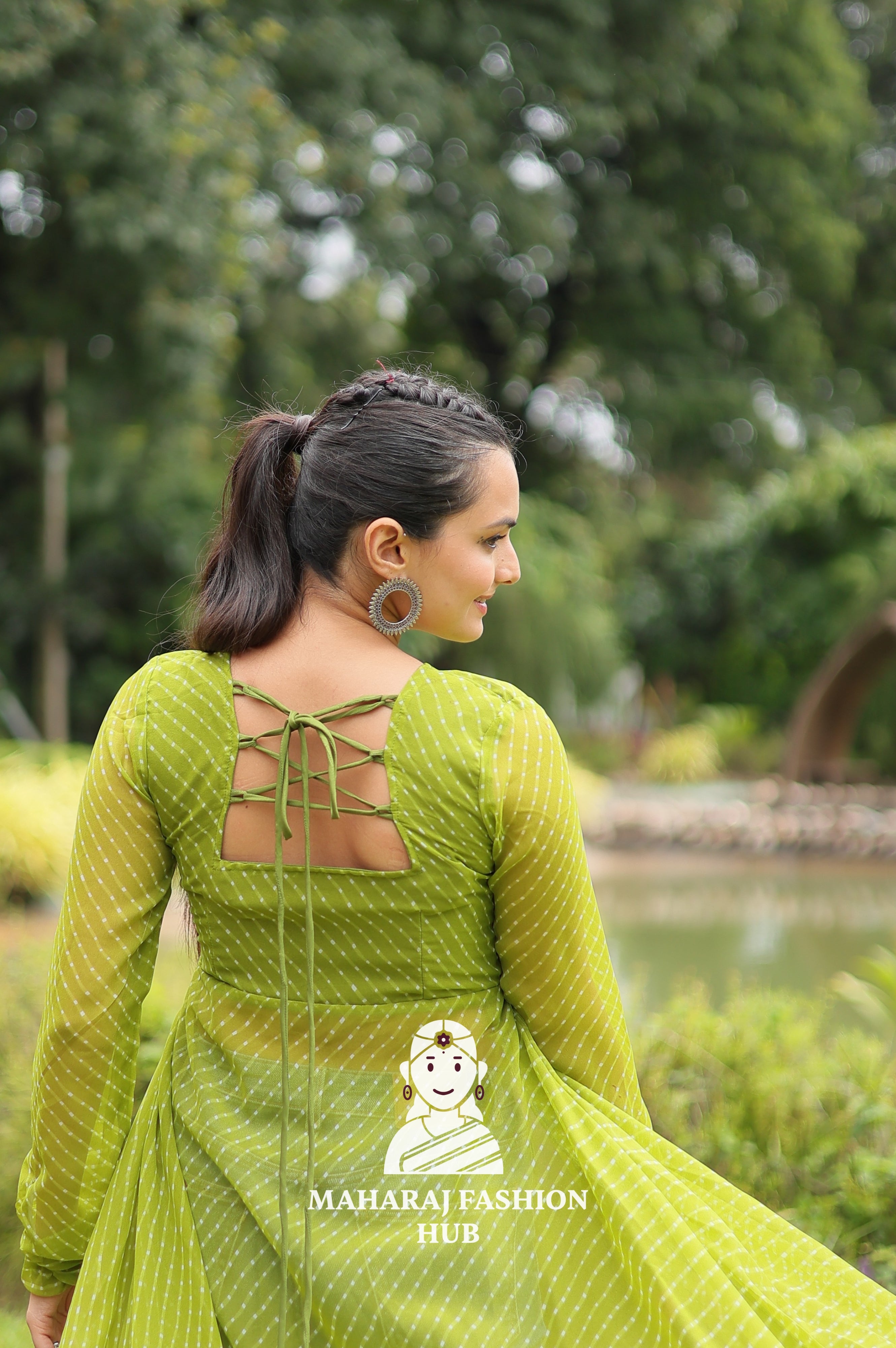 💫 Leheriya in Luxe Faux Georgette - Kurti