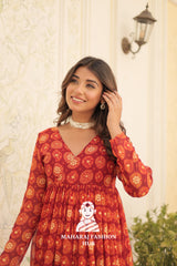 Ethnic Charm in Foil Print Georgette Grace - Special Designer Gown
