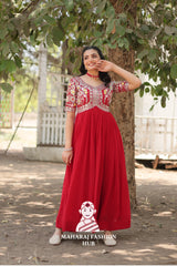 Premium Fabric Gown with Rich Embroidery and Sequins