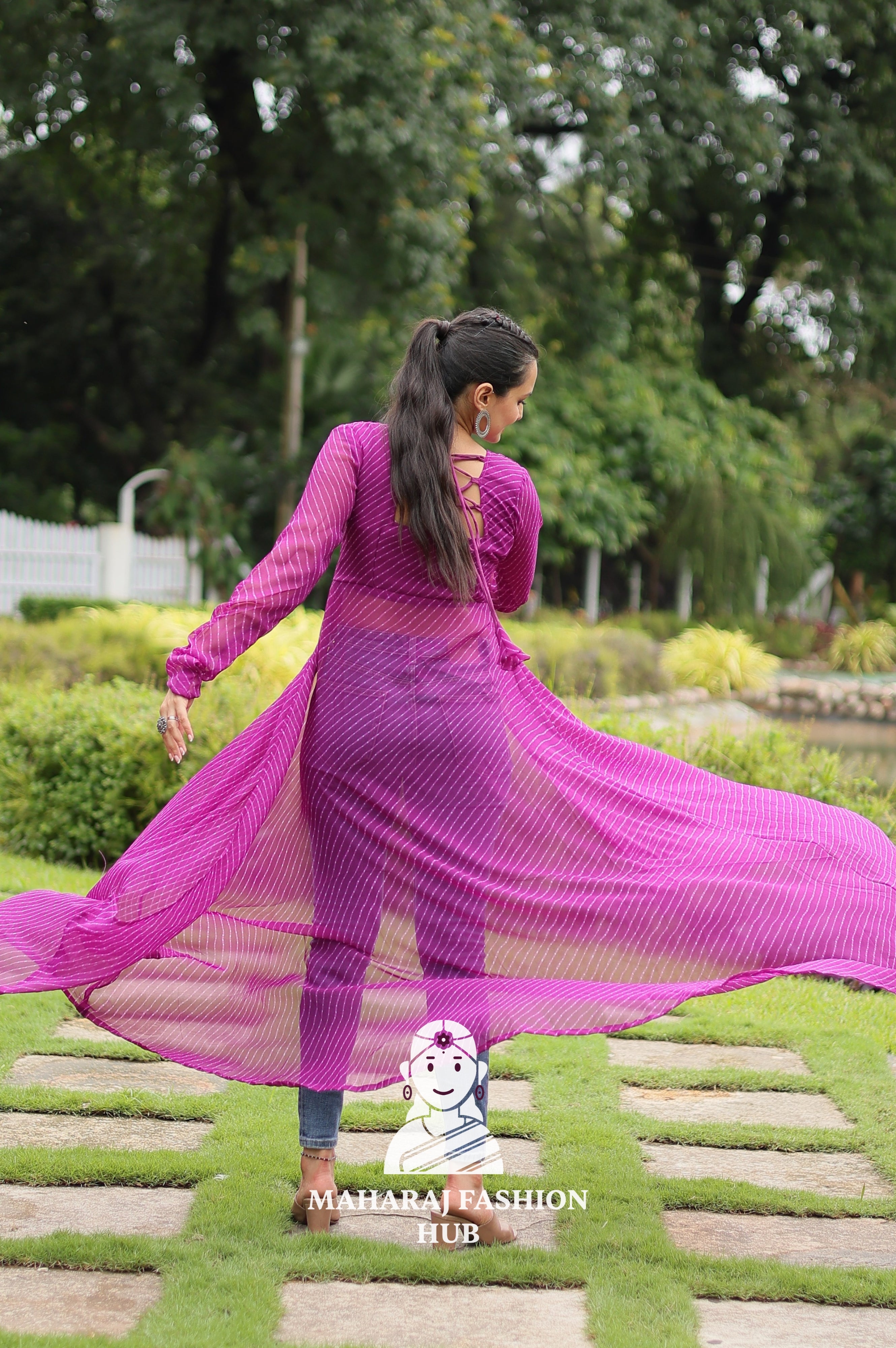🌿 Faux Georgette, Real Beauty - Special Designer Gown