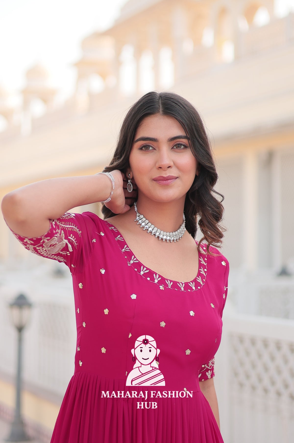 Designer Fabric Charm Embroidery Zari Sequins-work