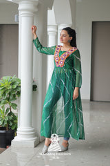 Traditional Faux Georgette Leheriya Patchwork Festive Navratri Kurti 💫🪔