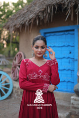 Stunning Reyon Fabric Gown with Luxurious 15 Meter Flair