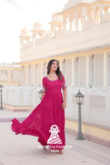 Shimmering Fabric Elegance Embroidery Zari Sequins-work