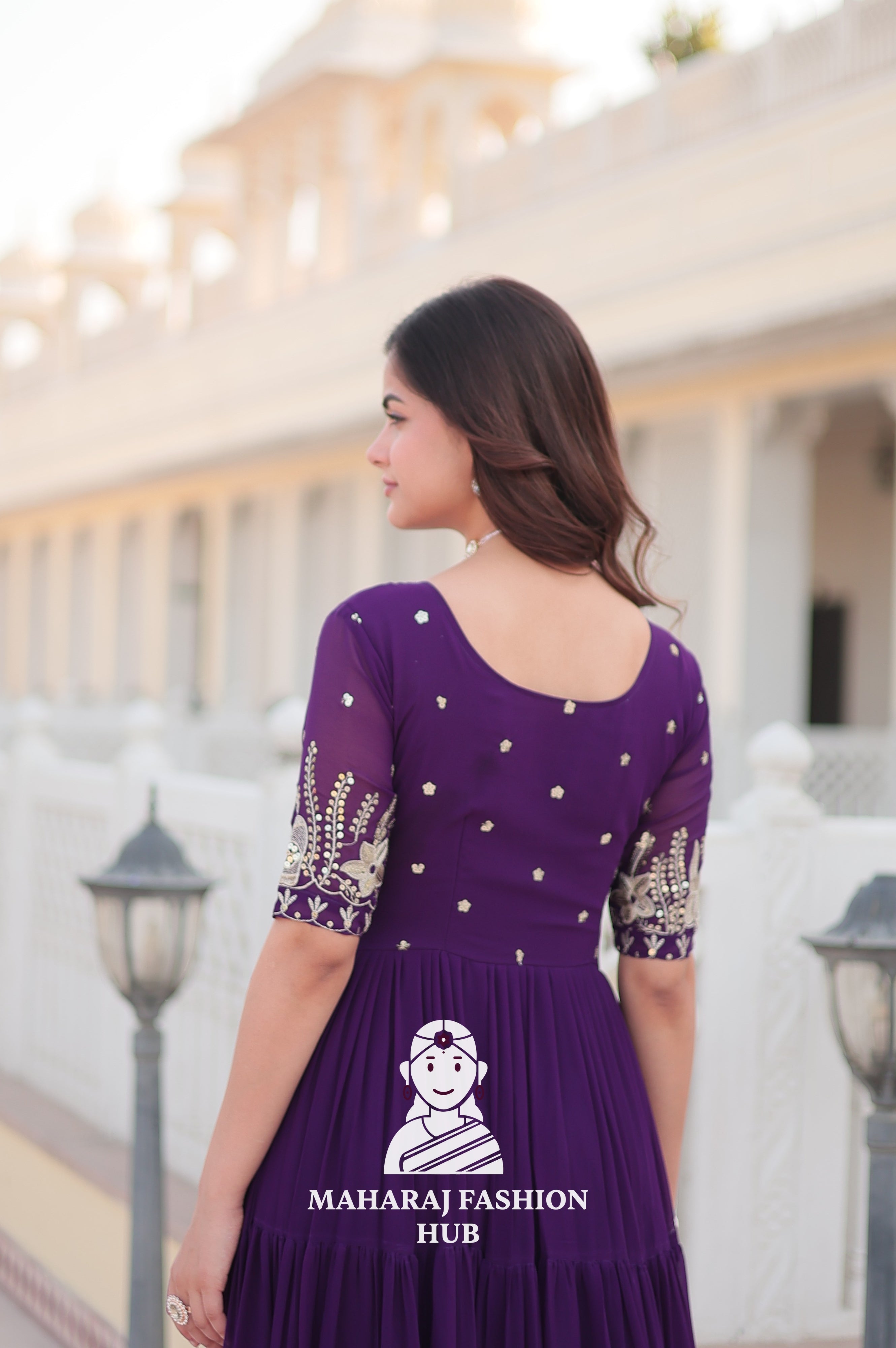 Shimmering Fabric Elegance Embroidery Zari Sequins-work