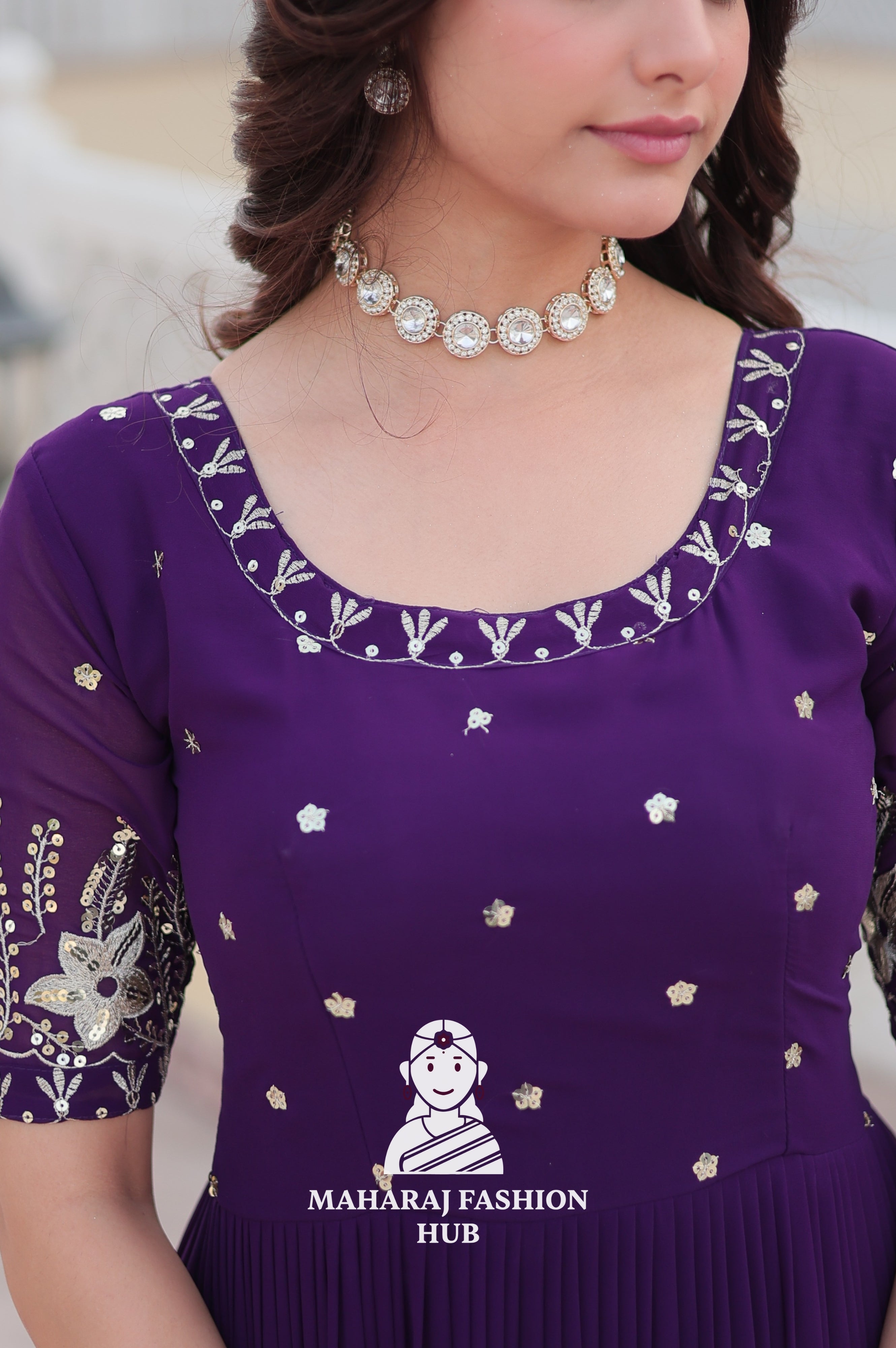 Shimmering Fabric Elegance Embroidery Zari Sequins-work