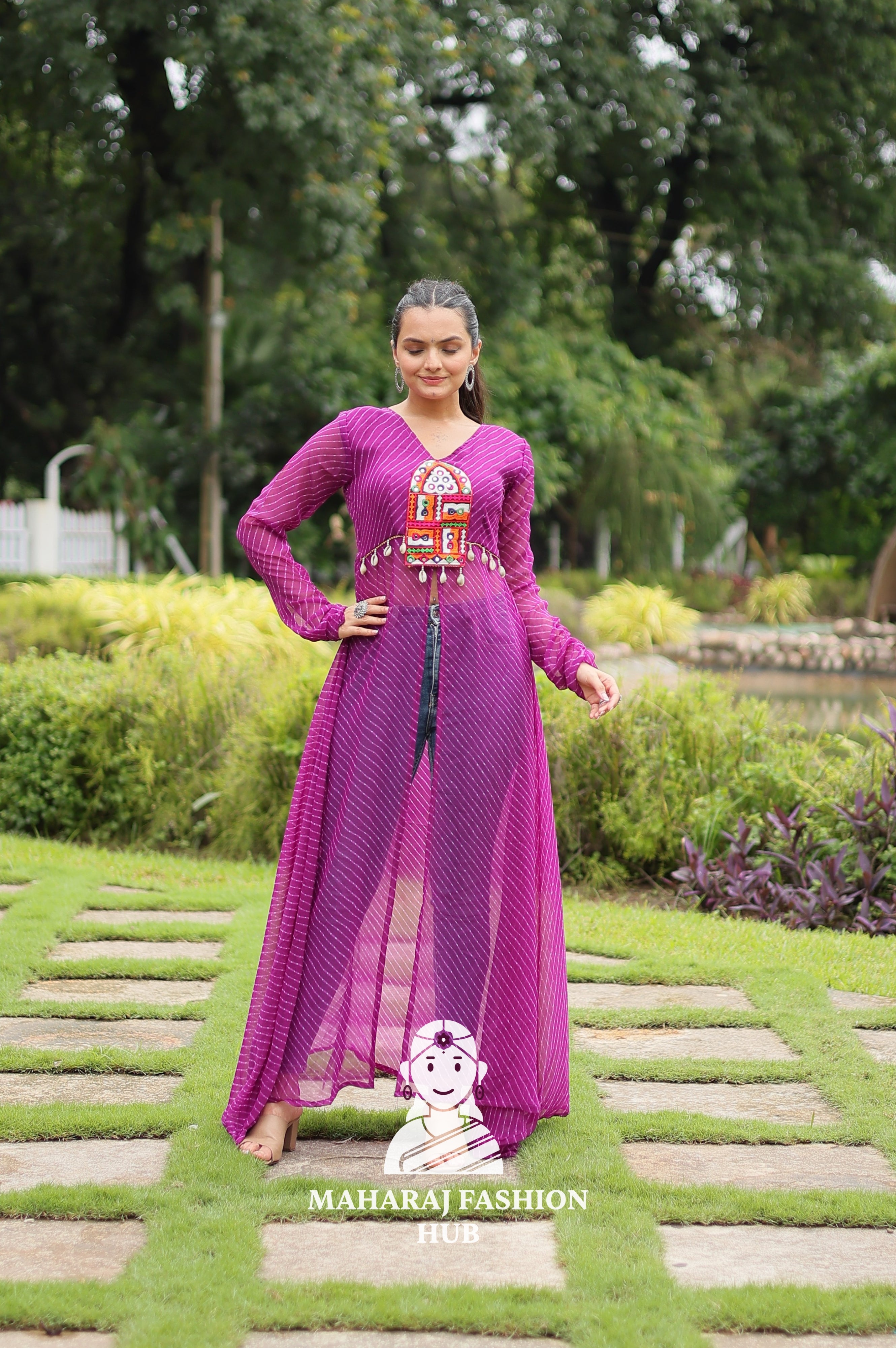 🌿 Faux Georgette, Real Beauty - Special Designer Gown