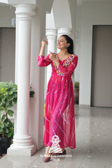 Navratri - Colorful Leheriya Kutchi Work V-Neck Navratri Kurti Style 🌺👑