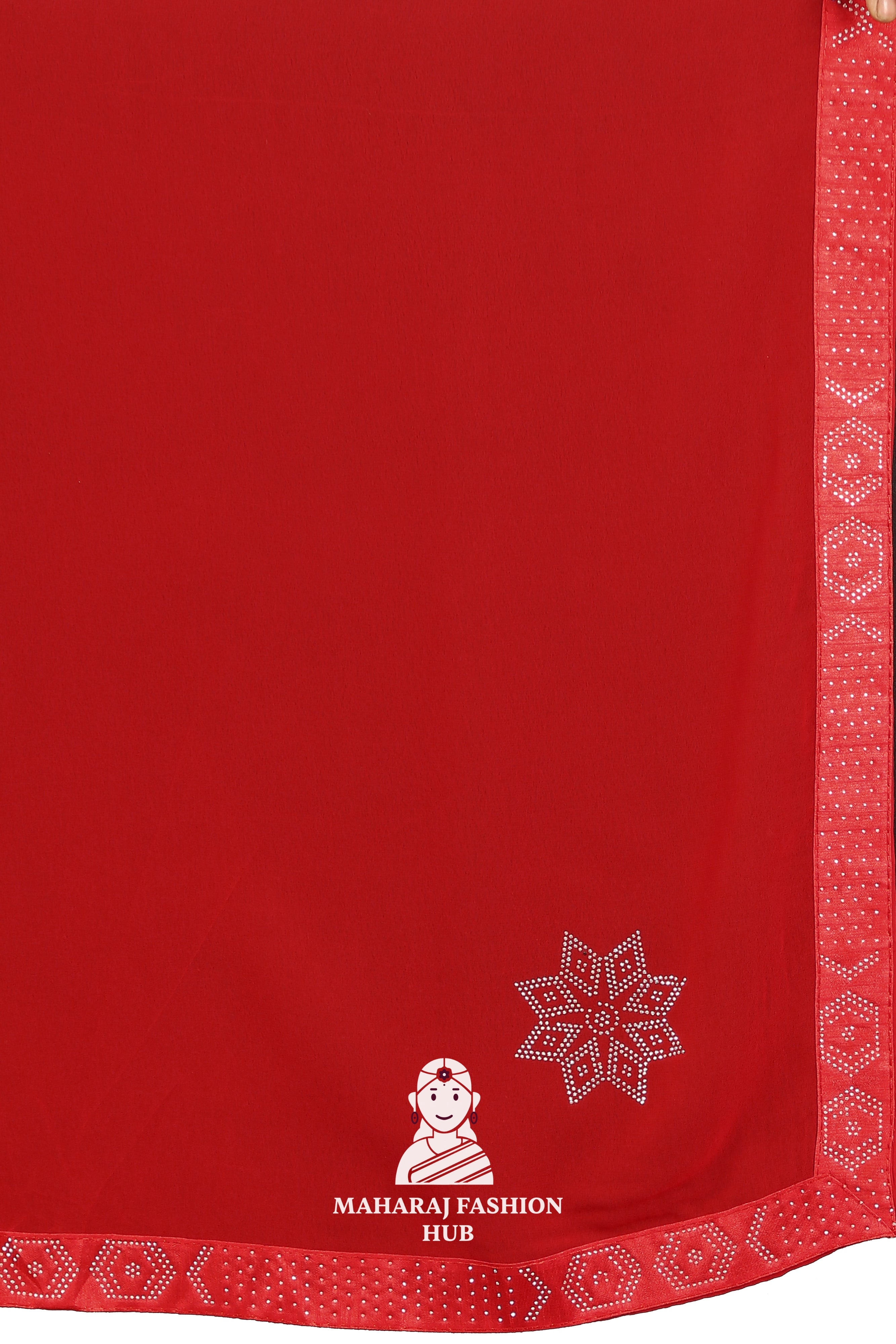 Maharaj Fashion Hub Premium Georgette Saree – Soft, Stylish & Ready to Drape