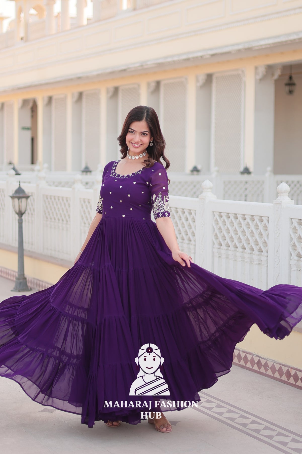 Shimmering Fabric Elegance Embroidery Zari Sequins-work