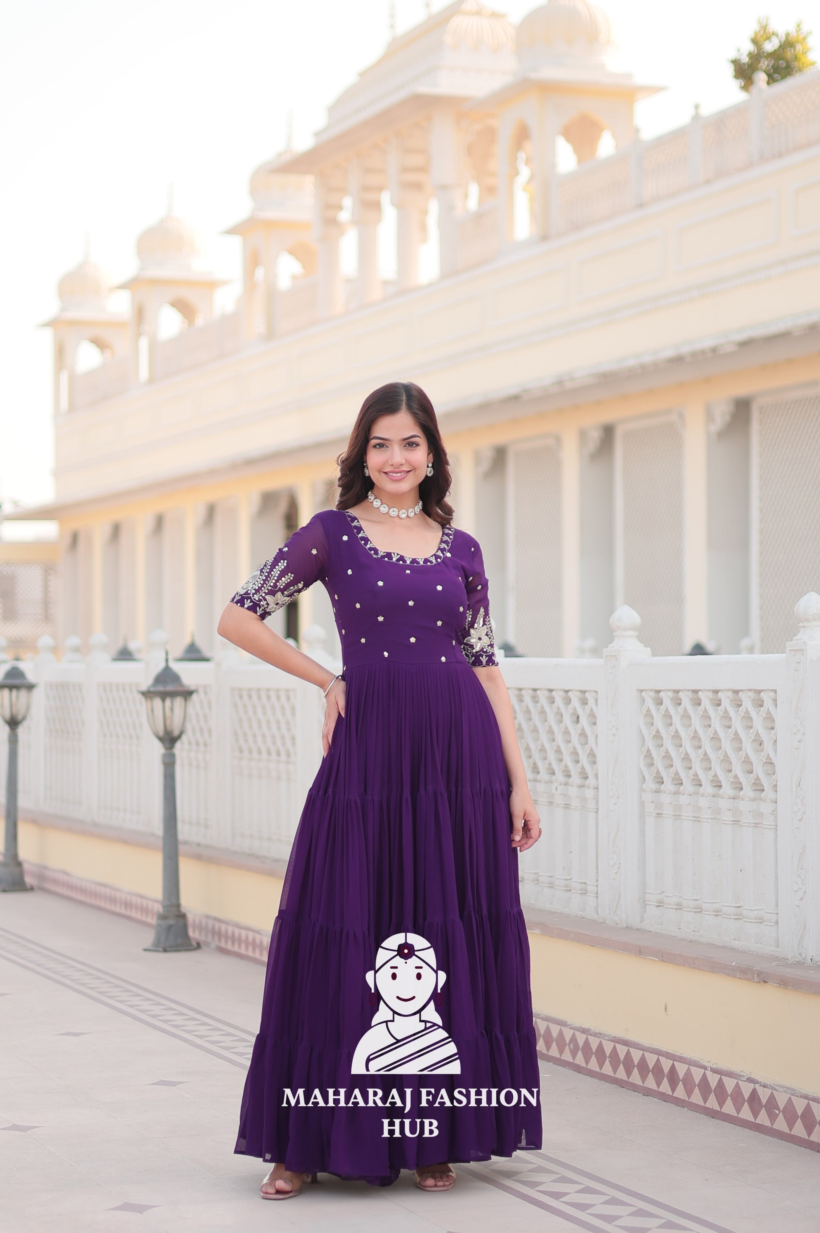 Shimmering Fabric Elegance Embroidery Zari Sequins-work