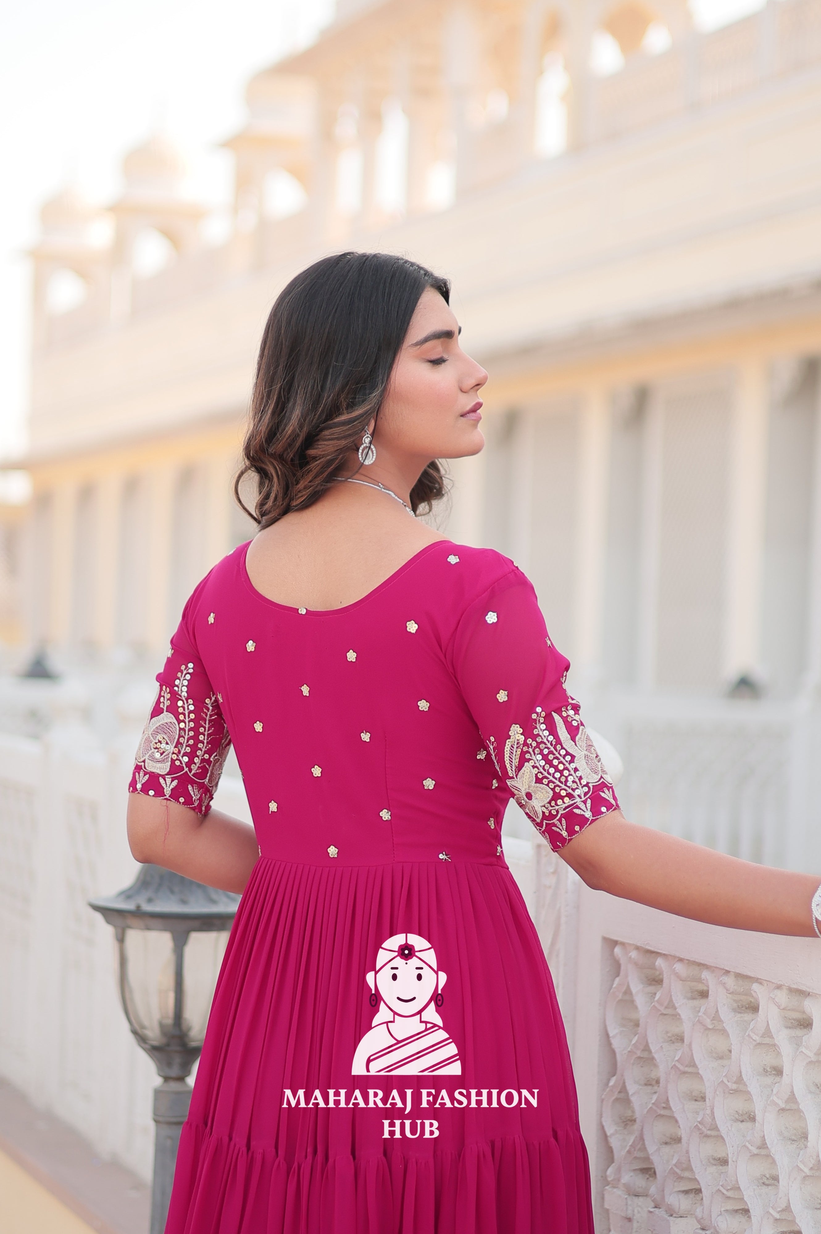 Designer Fabric Charm Embroidery Zari Sequins-work