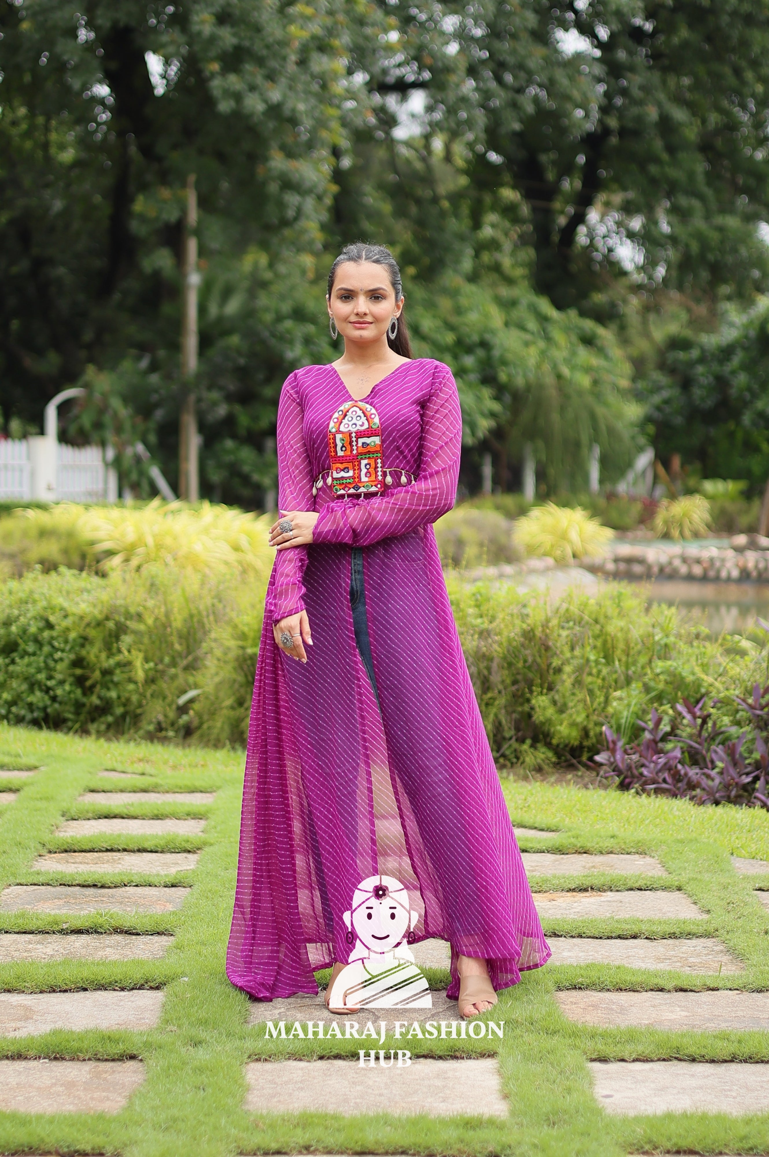🌿 Faux Georgette, Real Beauty - Special Designer Gown