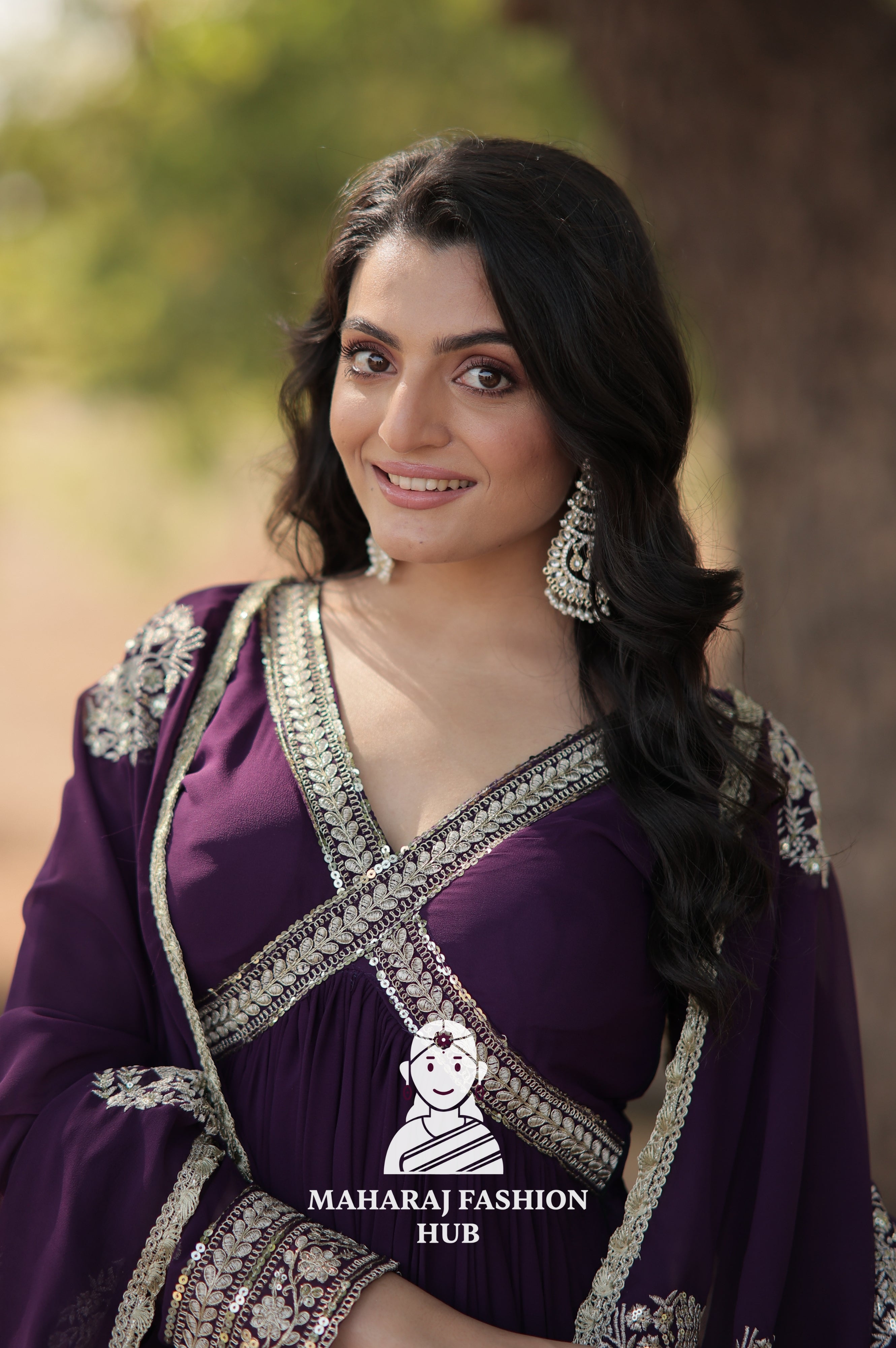 Stunning Fabric Craft with Sequins Embroidered Dupatta - Special Designer Gown