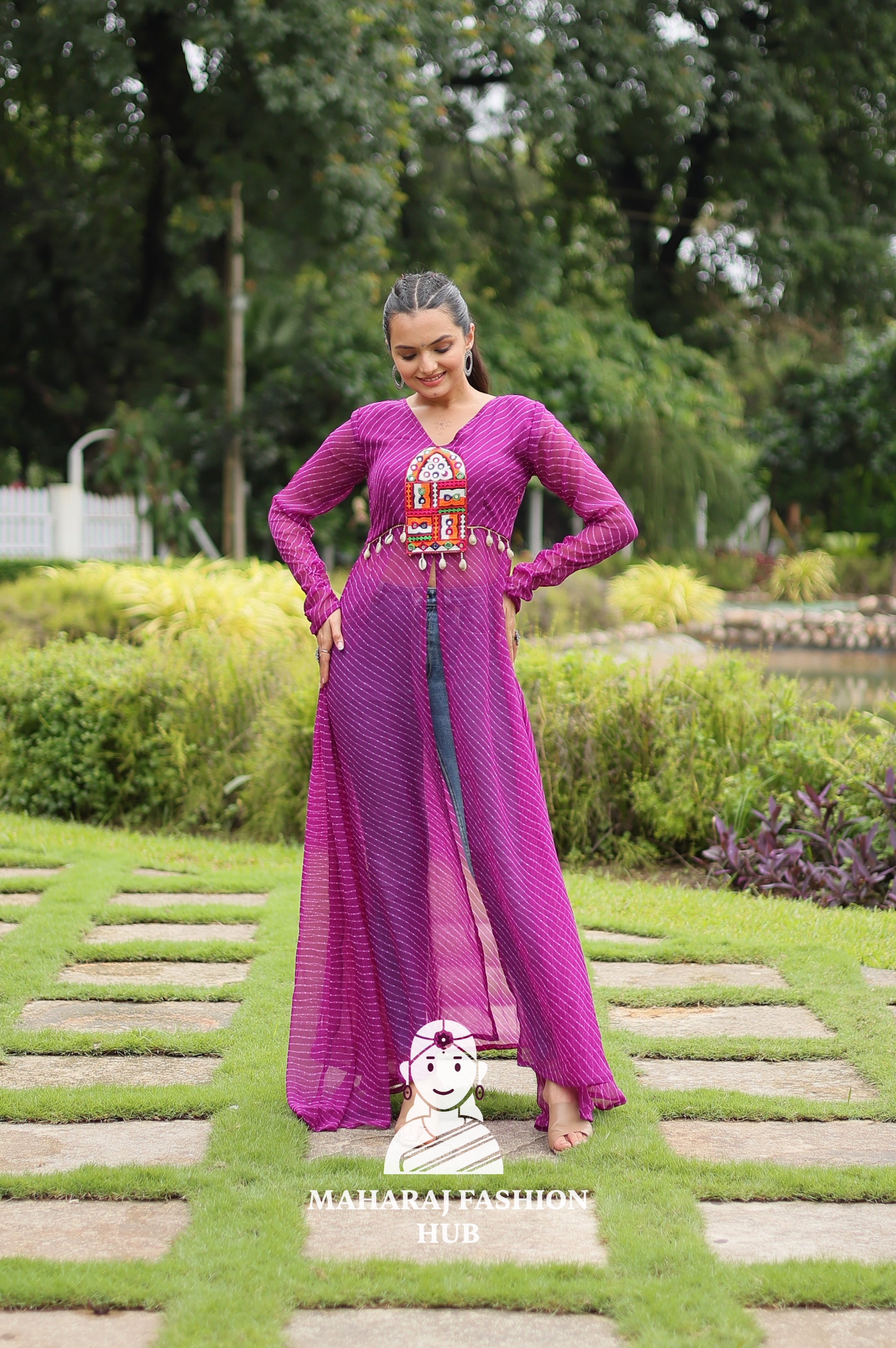 🌿 Faux Georgette, Real Beauty - Special Designer Gown