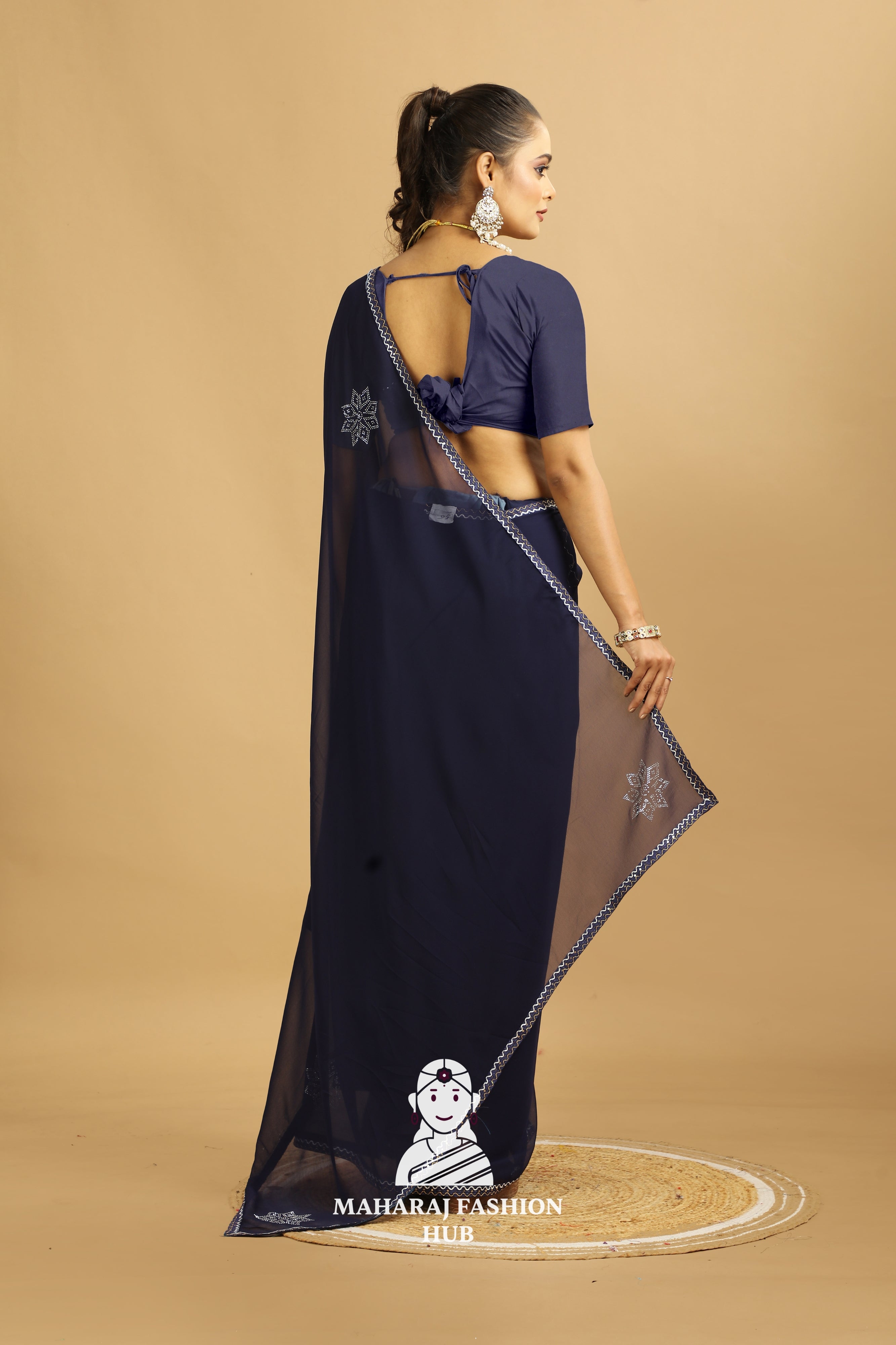 Maharaj Fashion Hub Printed Georgette Saree for Women – Daily Wear with Designer Touch