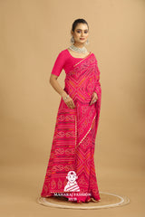 Maharaj Fashion Hub Traditional Georgette Printed Saree – Festive Elegance for Women