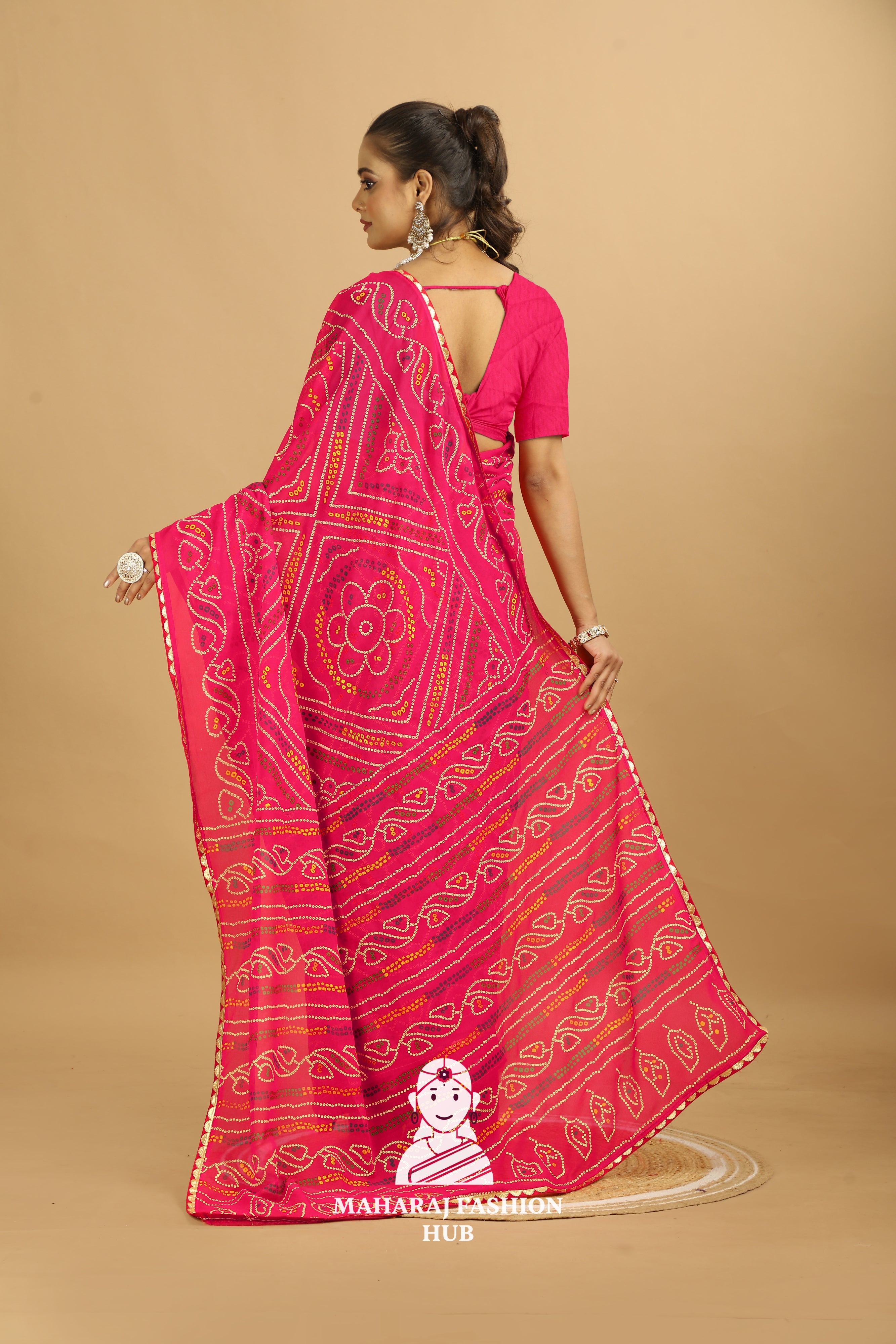 Maharaj Fashion Hub Traditional Georgette Printed Saree – Festive Elegance for Women