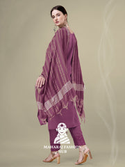 Maharaj Fashion Hub Women's Elegant Kurti Pant Dupatta Set