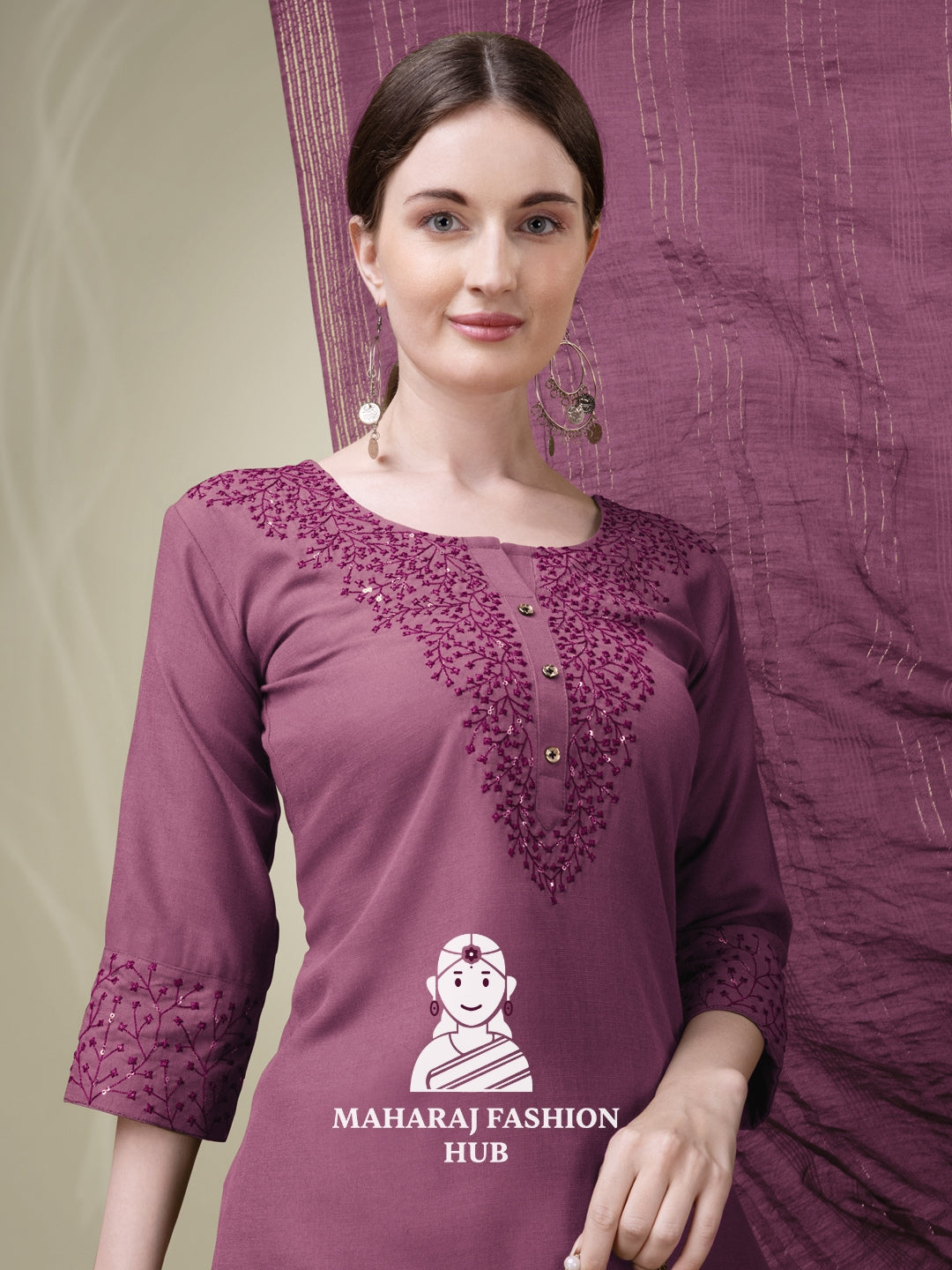 Maharaj Fashion Hub Women's Elegant Kurti Pant Dupatta Set