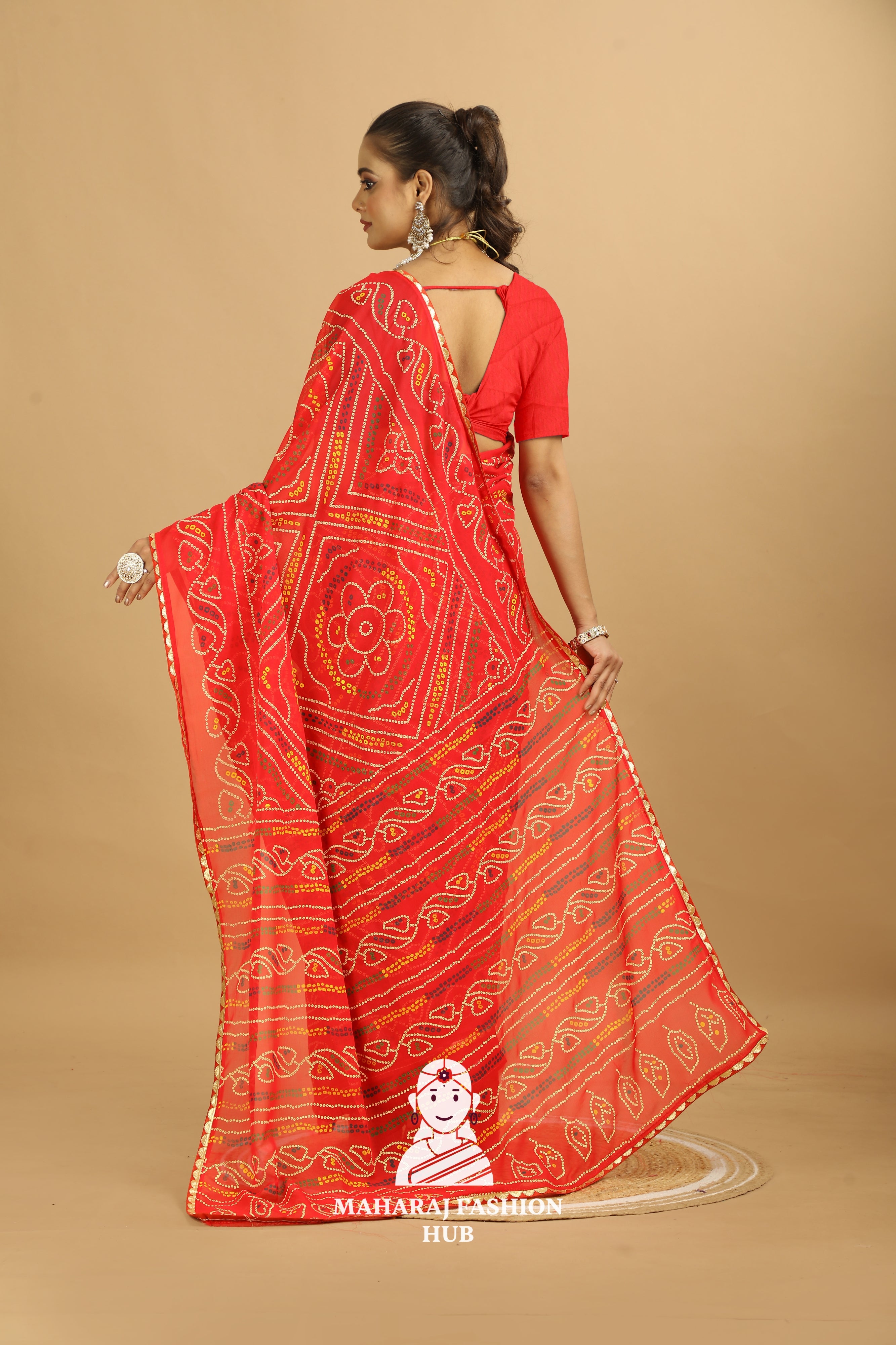Maharaj Fashion Hub Traditional Georgette Printed Saree – Festive Elegance for Women