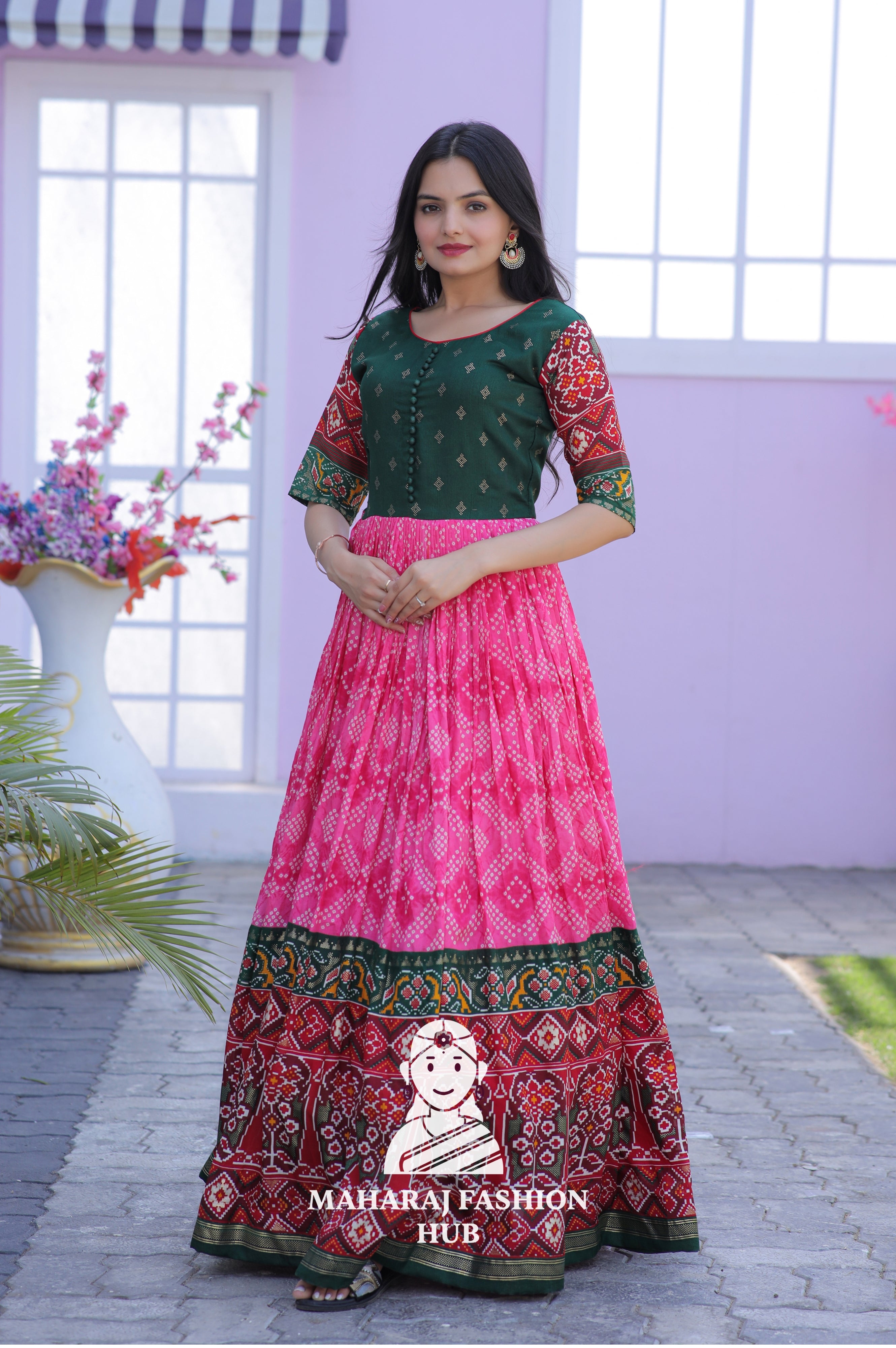 Grace in Every Step – Patola Printed Gown