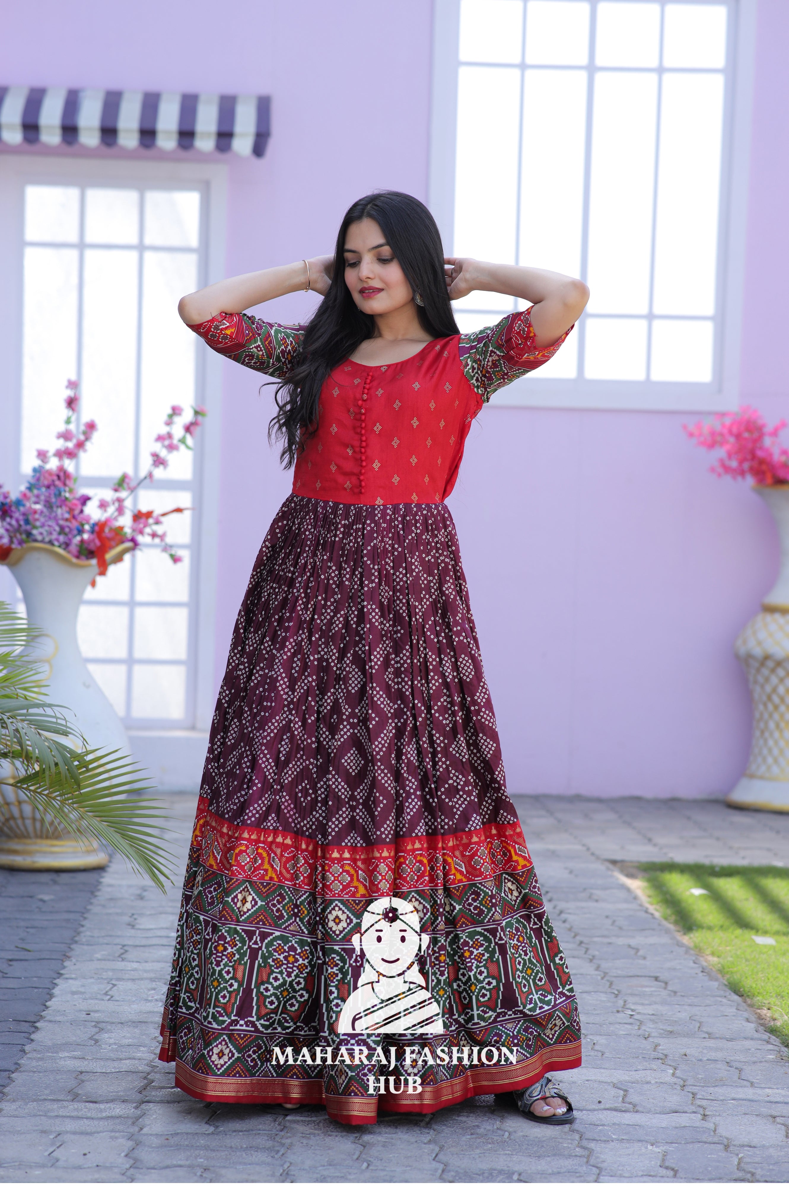 Grace in Every Step – Patola Printed Gown