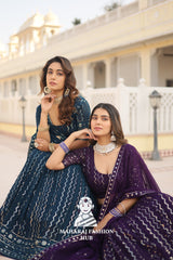 👗 Faux Blooming Lehenga Choli Set with Sequins & Thread Embroidery Work – Includes Matching Dupatta
