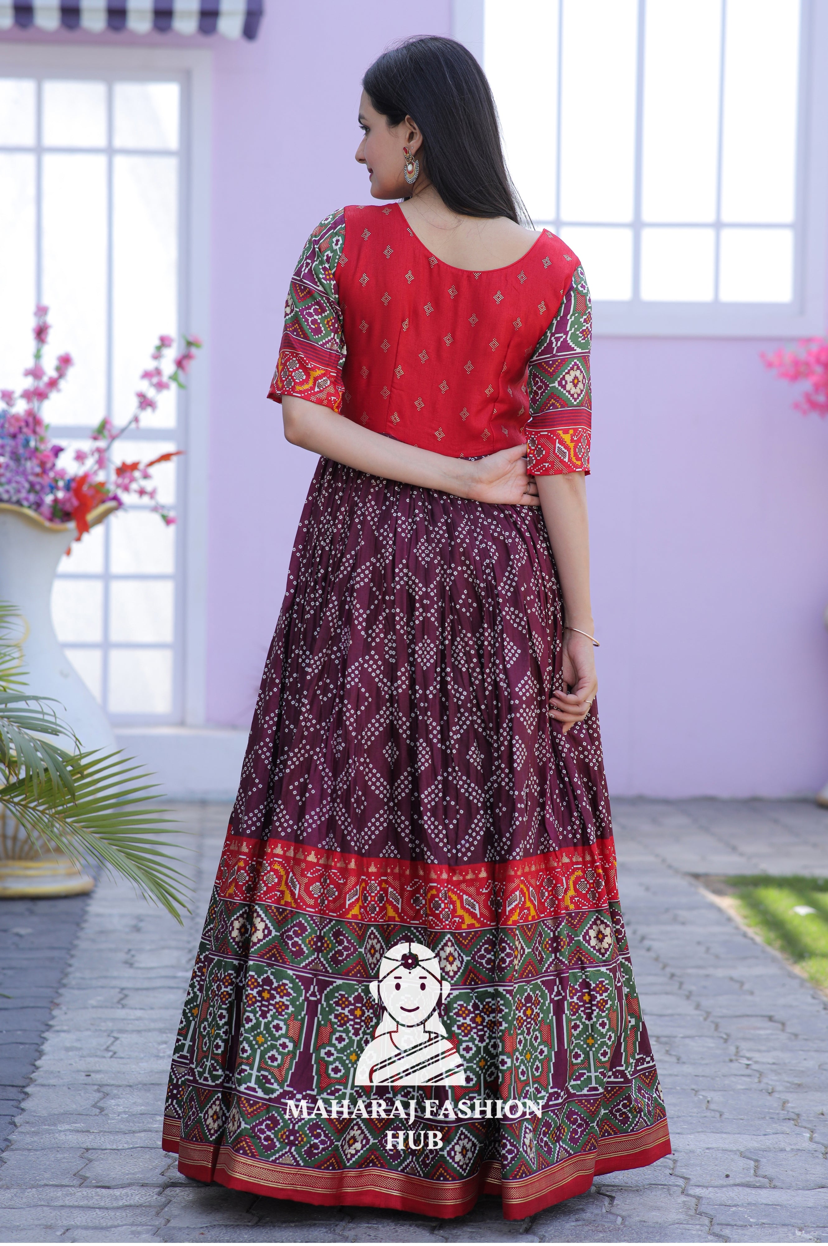 Royal Radiance – Patola Print Silk Gown