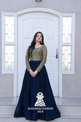 Dazzle Dream – Faux Blooming Gown with Golden Touch