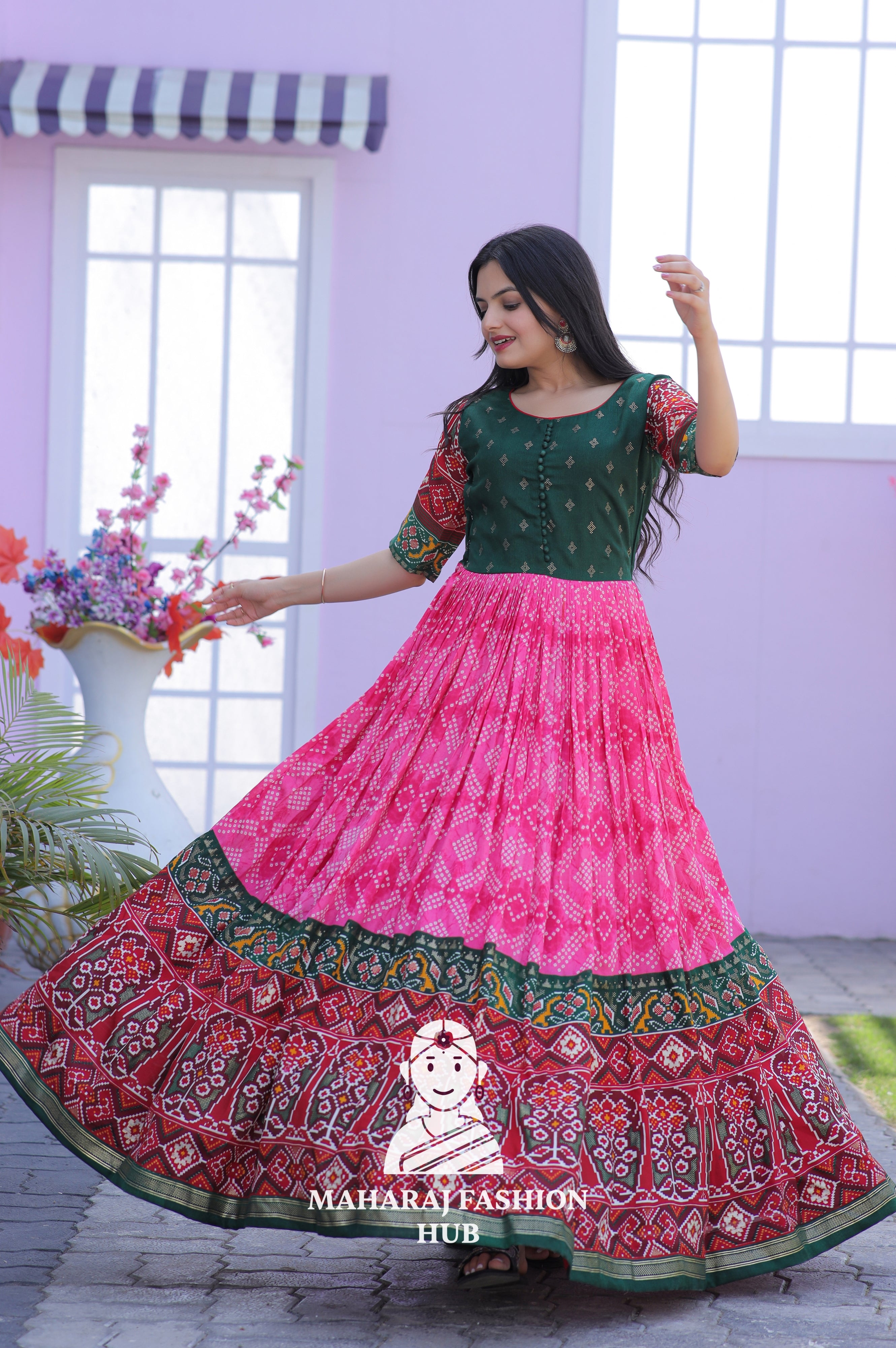Grace in Every Step – Patola Printed Gown
