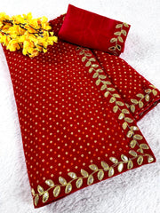 Latest Pure Georgette tiki Gotapatti Work Saree
