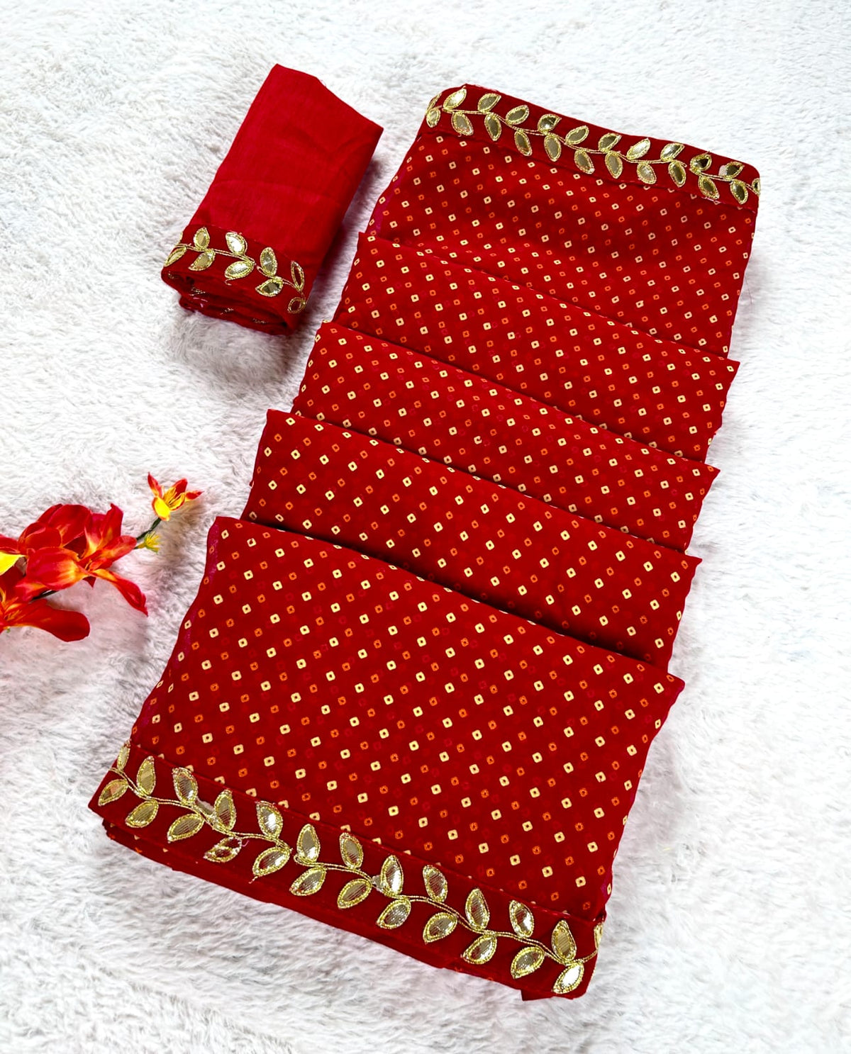 Latest Pure Georgette tiki Gotapatti Work Saree