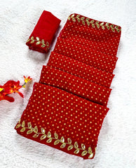 Latest Pure Georgette tiki Gotapatti Work Saree