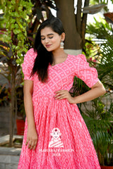 Charming Crush Pleated Bandhej Print Dress