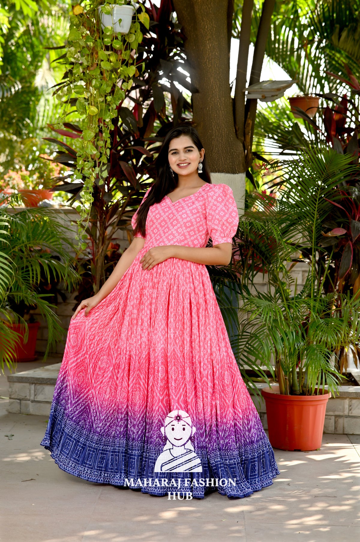 Charming Crush Pleated Bandhej Print Dress
